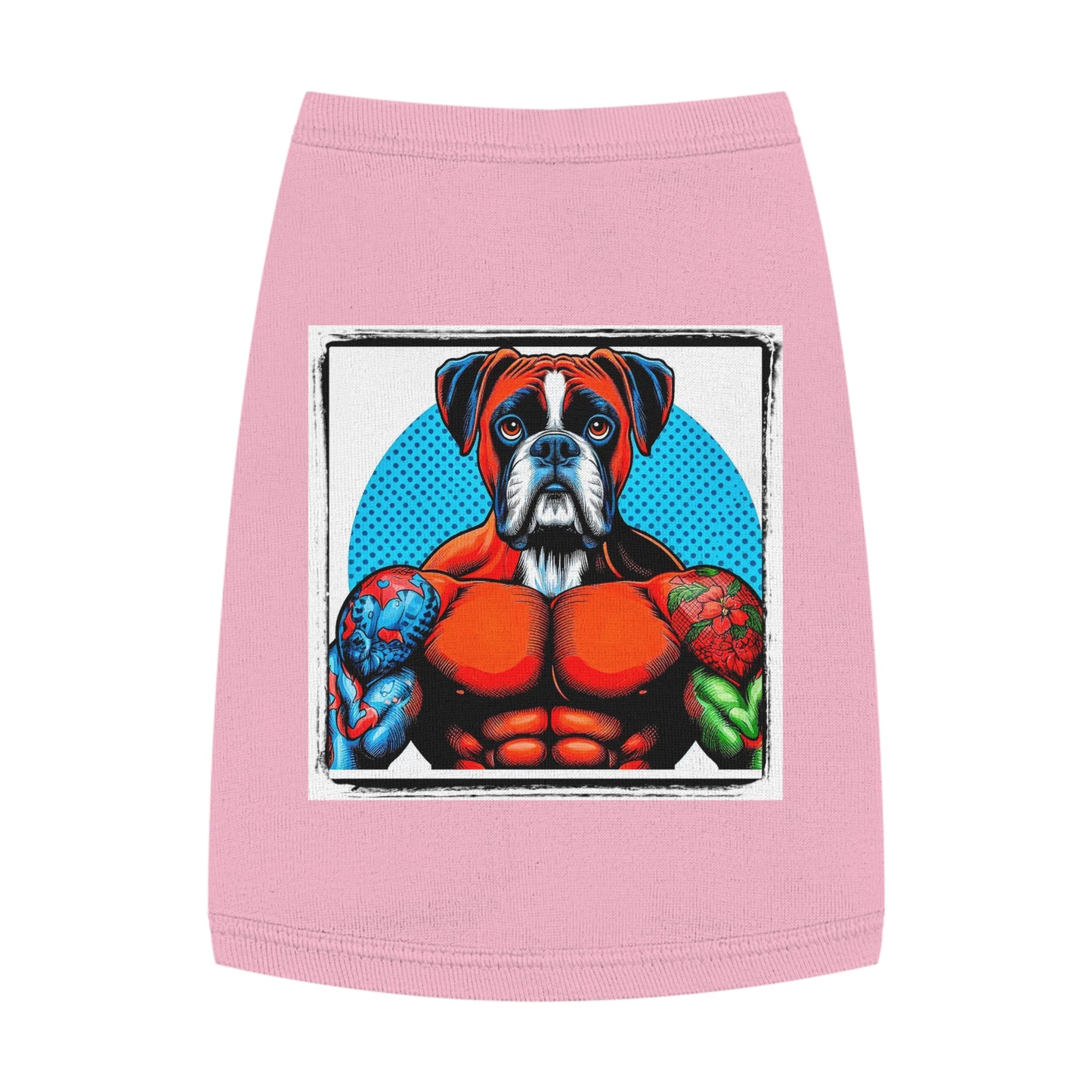 Pet Tank Top Boxer Muscle Dog Pop Art Pets Printify M Pink 