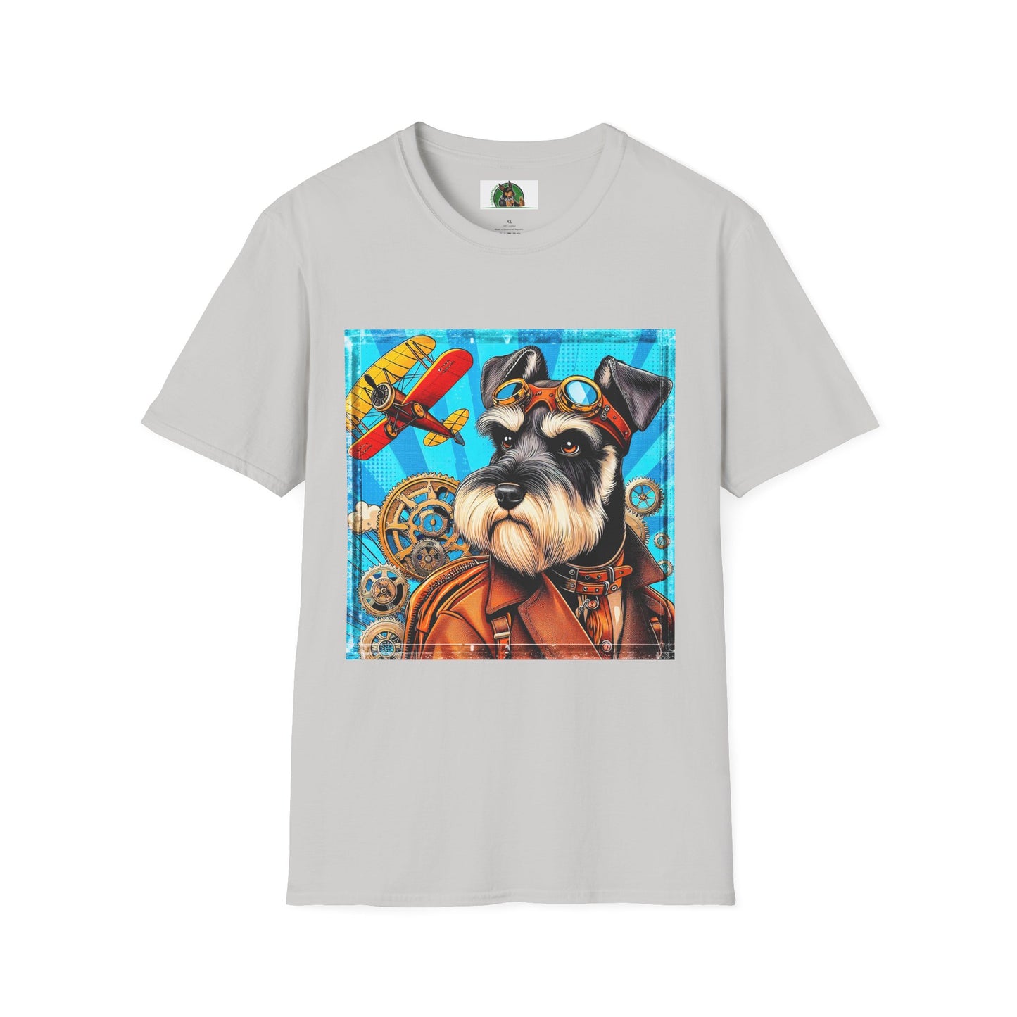 Schnauzer T-Shirt with Miniature Schnauzer Design T-Shirt Printify S Ice Grey 