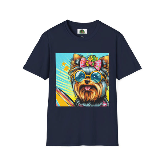 Yorkie T-Shirt Printify S Navy 