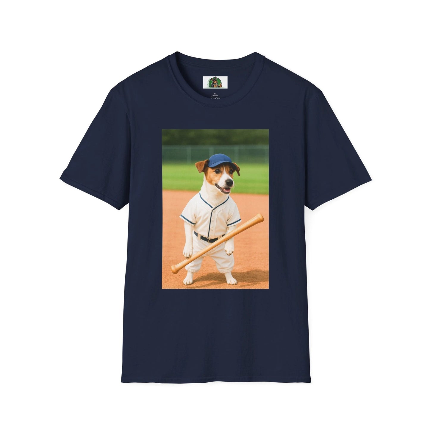 Jack Russell Baseball Tee — Sports Dog T-Shirt T-Shirt Printify Navy S