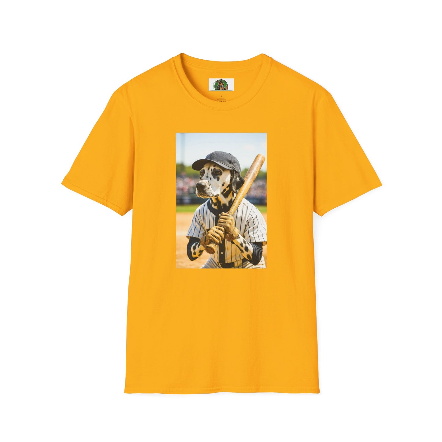 Baseball Dalmatian Sports Unisex T-Shirt T-Shirt Printify Gold S