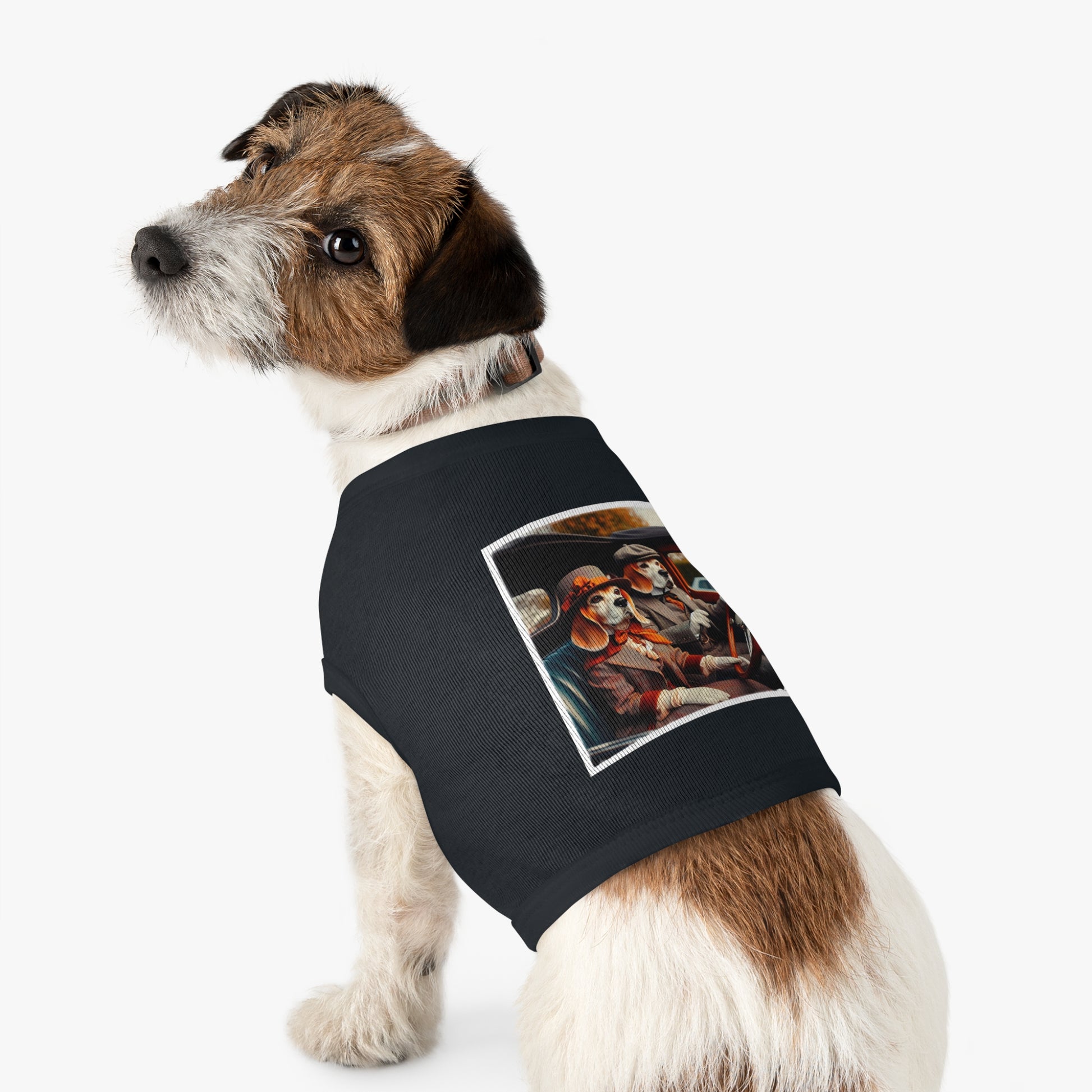 Pet Tank Top Wacky Beagle Dog Couple In Old Car Pets Printify   