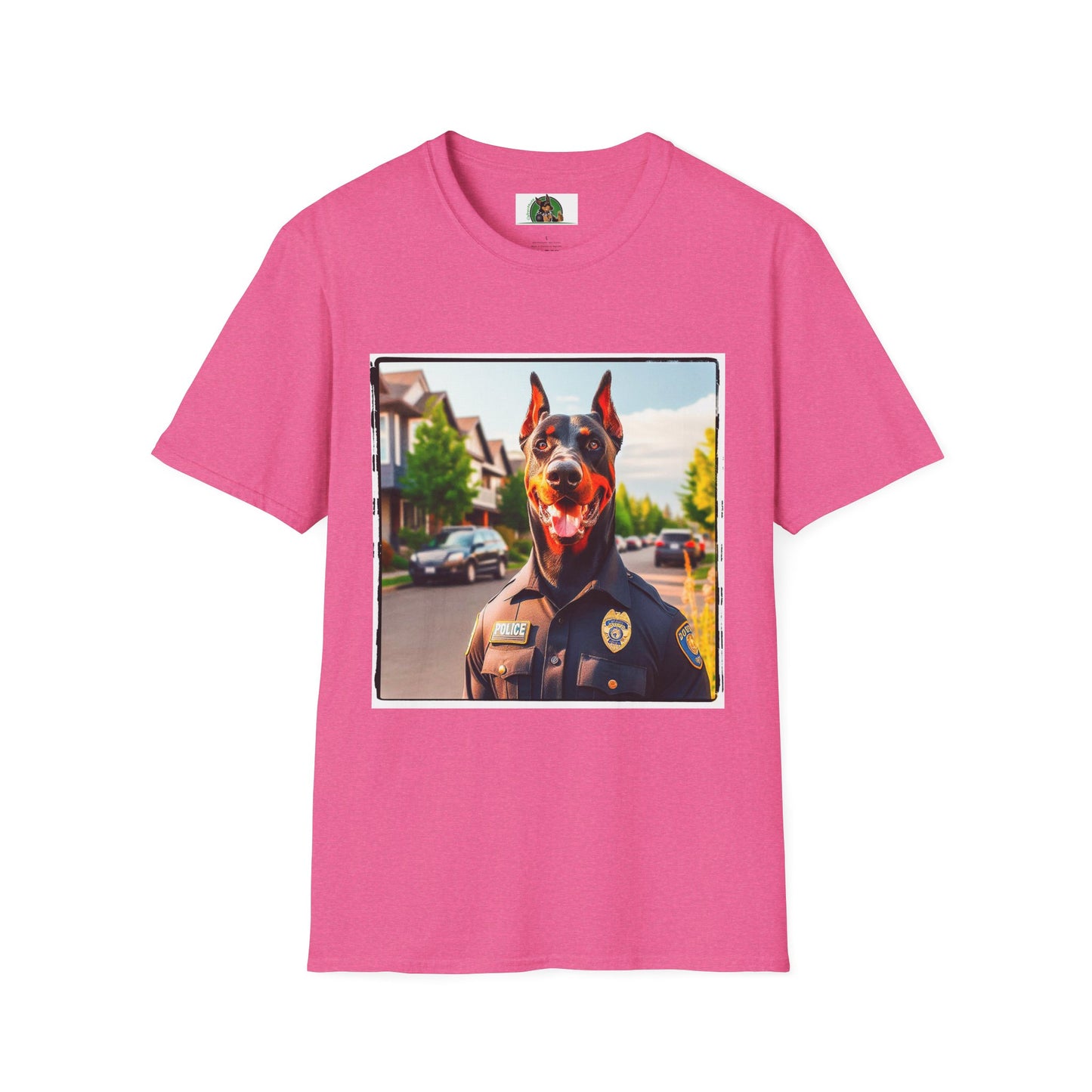 Doberman T-Shirt Printify S Heather Heliconia 