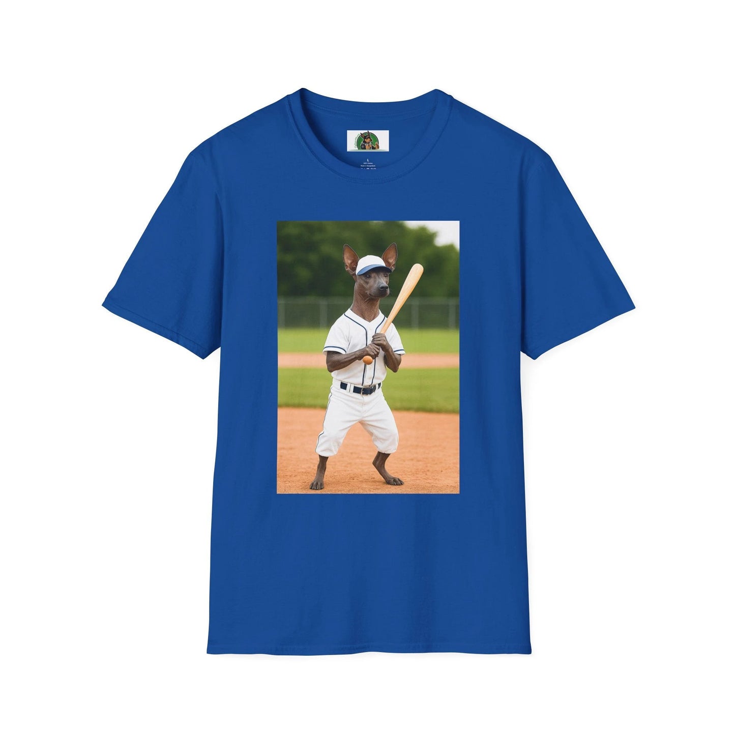 Mexican Hairless Dog Baseball Tee — Dog Lover Sports T-Shirt T-Shirt Printify Royal S