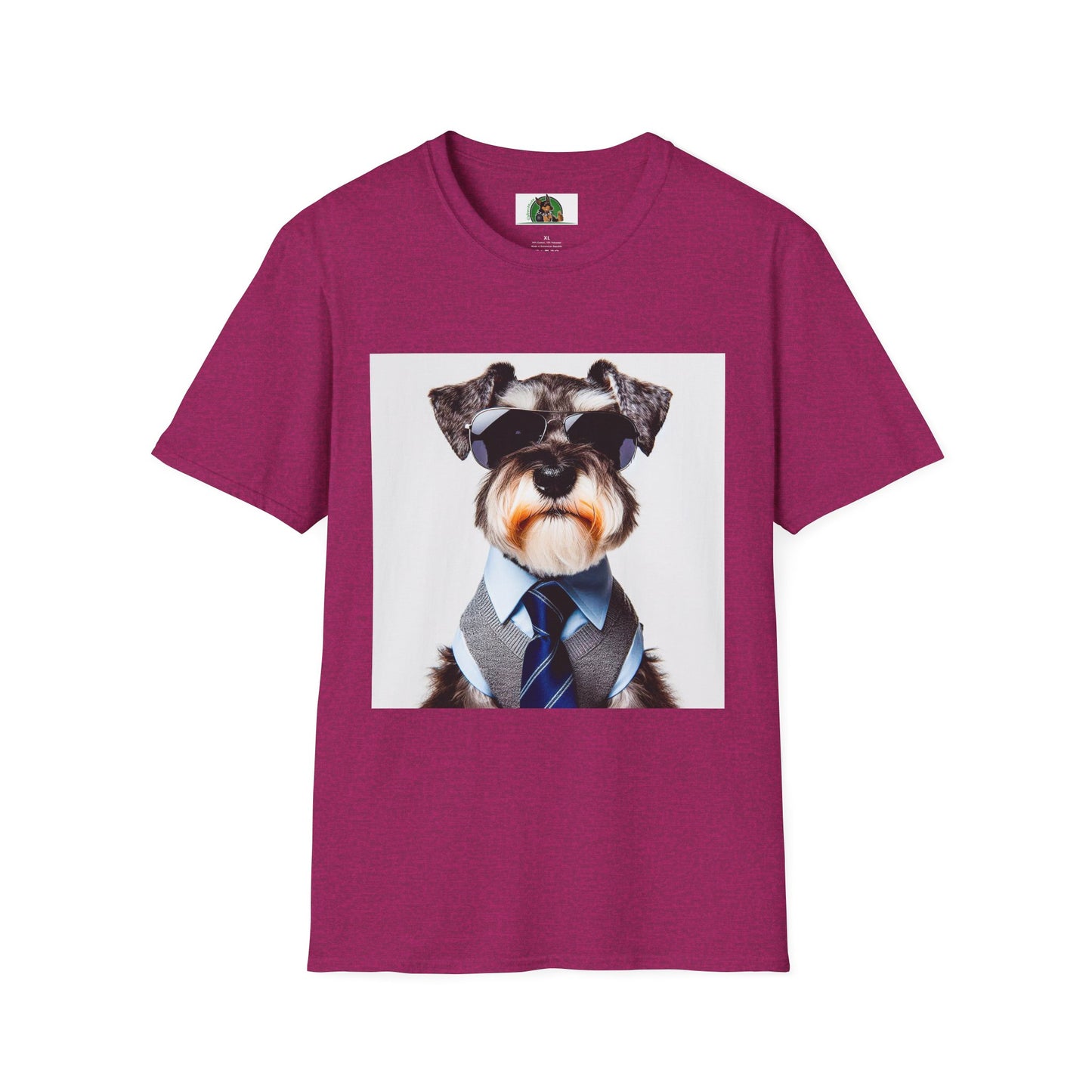 Schnauzer T-Shirt with Miniature Schnauzer Design T-Shirt Printify S Antique Heliconia 