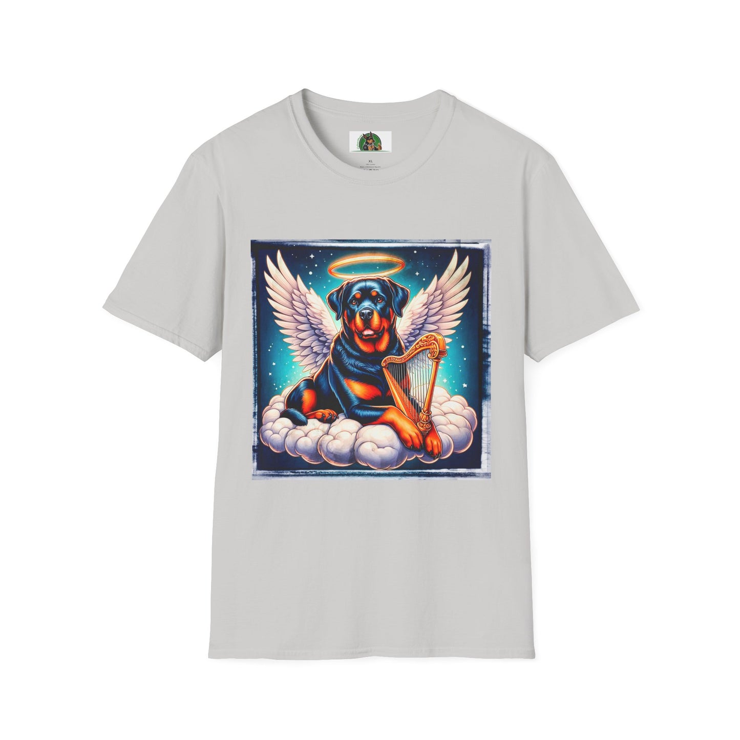 Rotteeiler sngel with harp shirt T-Shirt Printify S Ice Grey