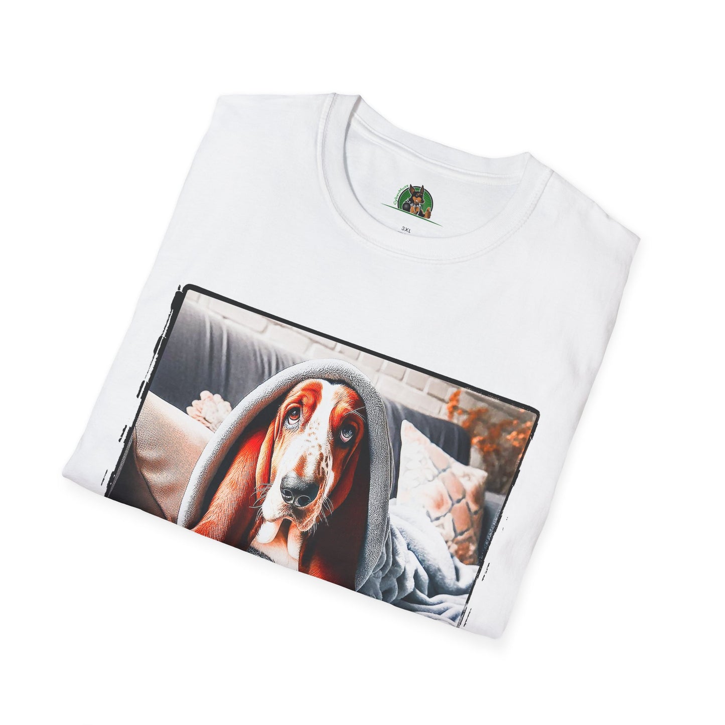 Basset Hound Draped In Blanket T-Shirt Printify