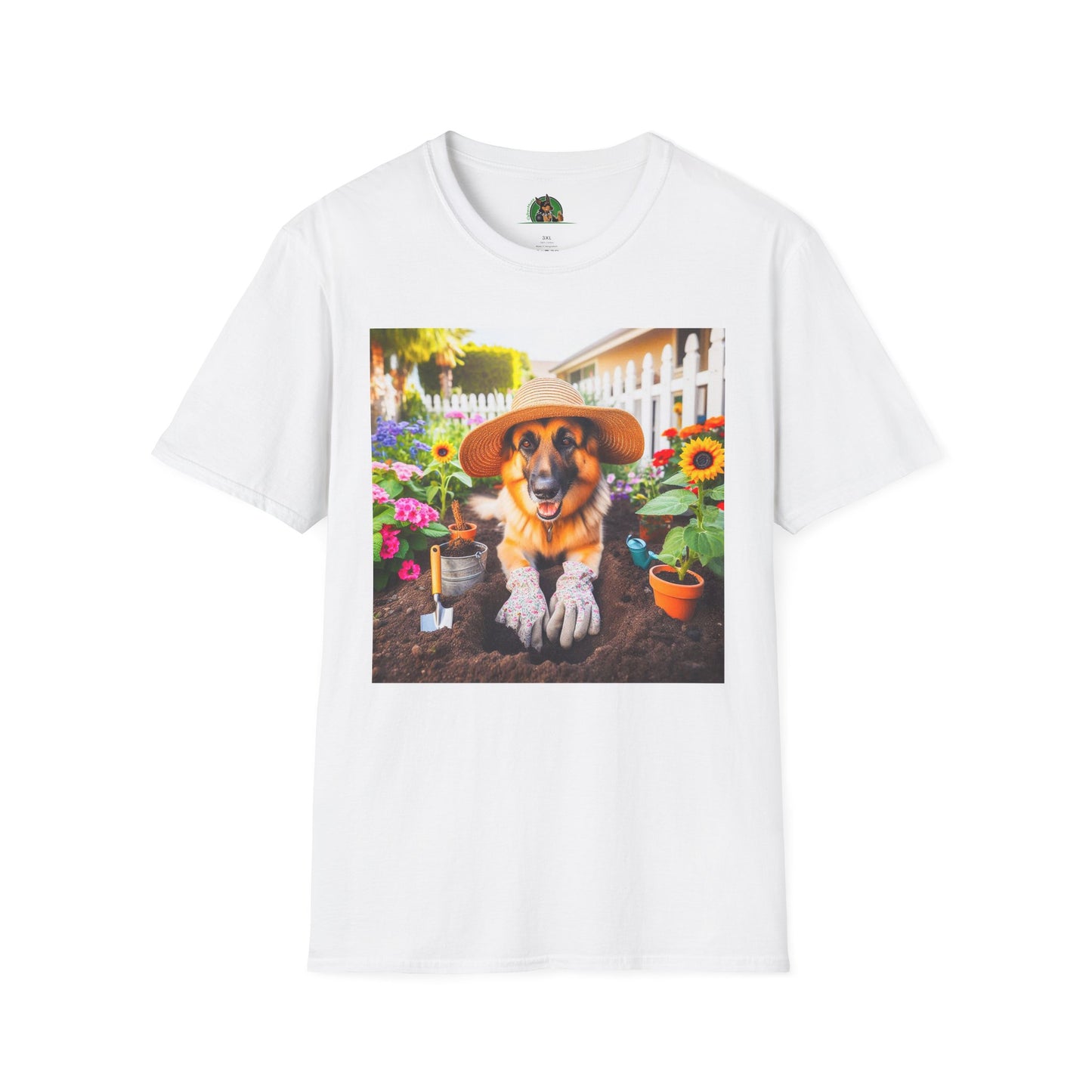 German Shepherd Gardner shirt T-Shirt Printify White S