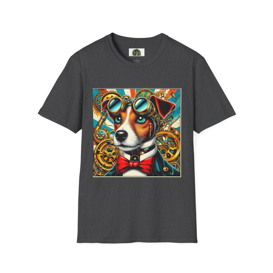 Jack Russell Steampunk T-Shirt Printify S Dark Heather