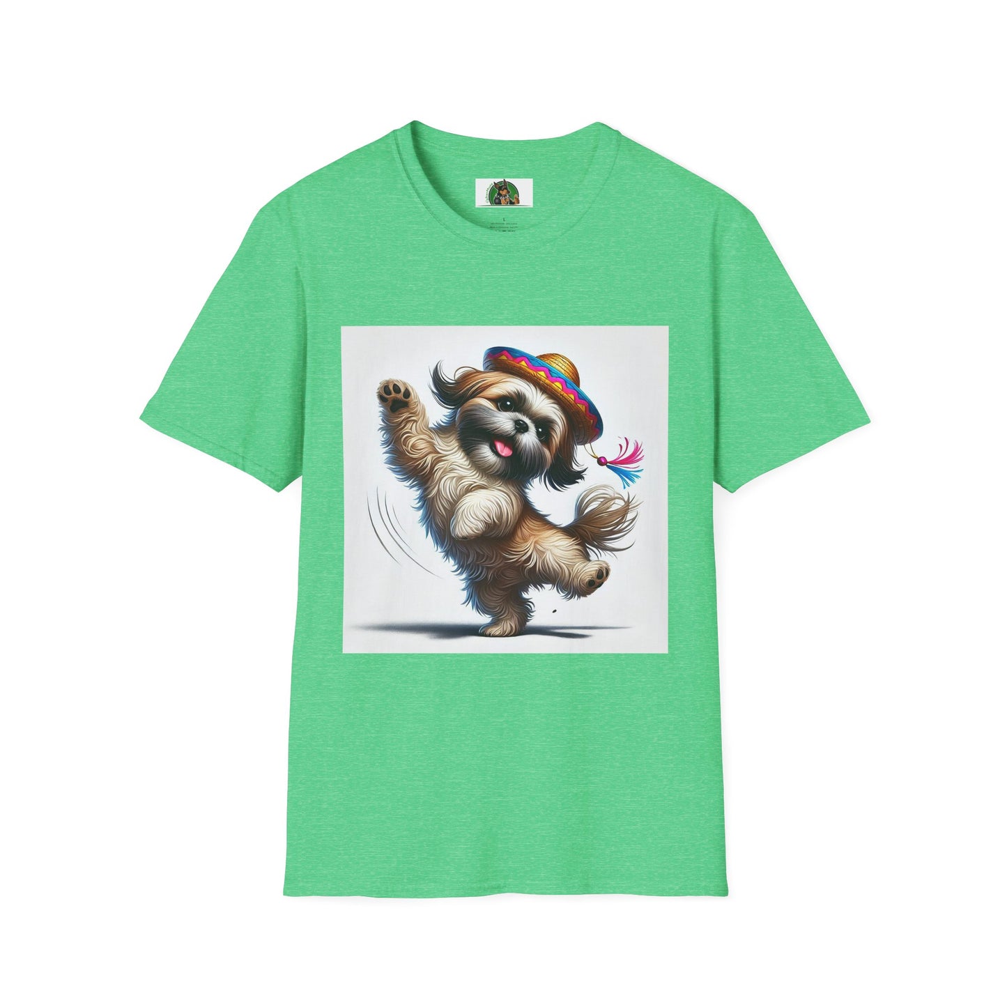 Dancing Shih Tzu T-Shirt T-Shirt Printify S Heather Irish Green