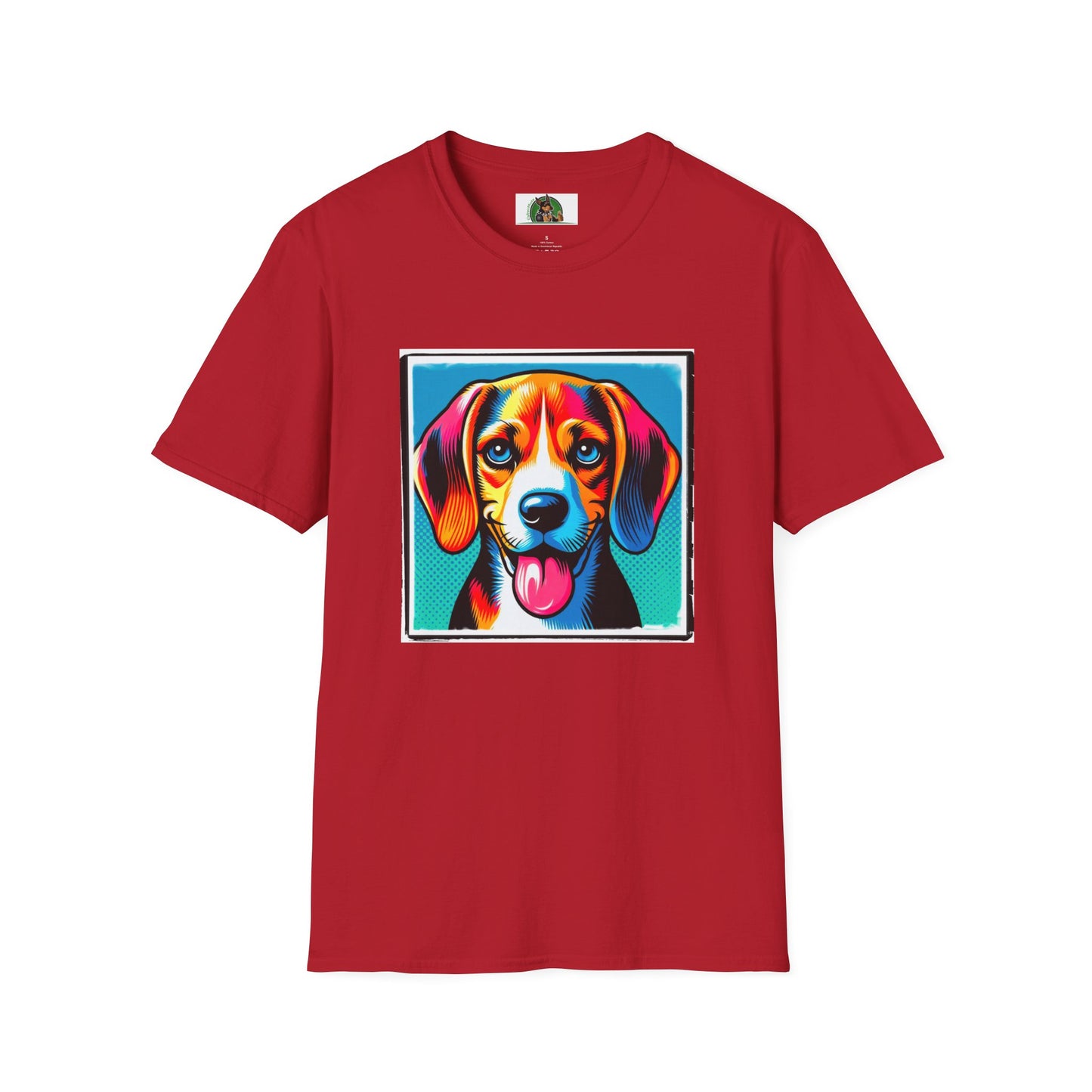 Beagle Pop Art Pic T-Shirt Printify S Cherry Red 