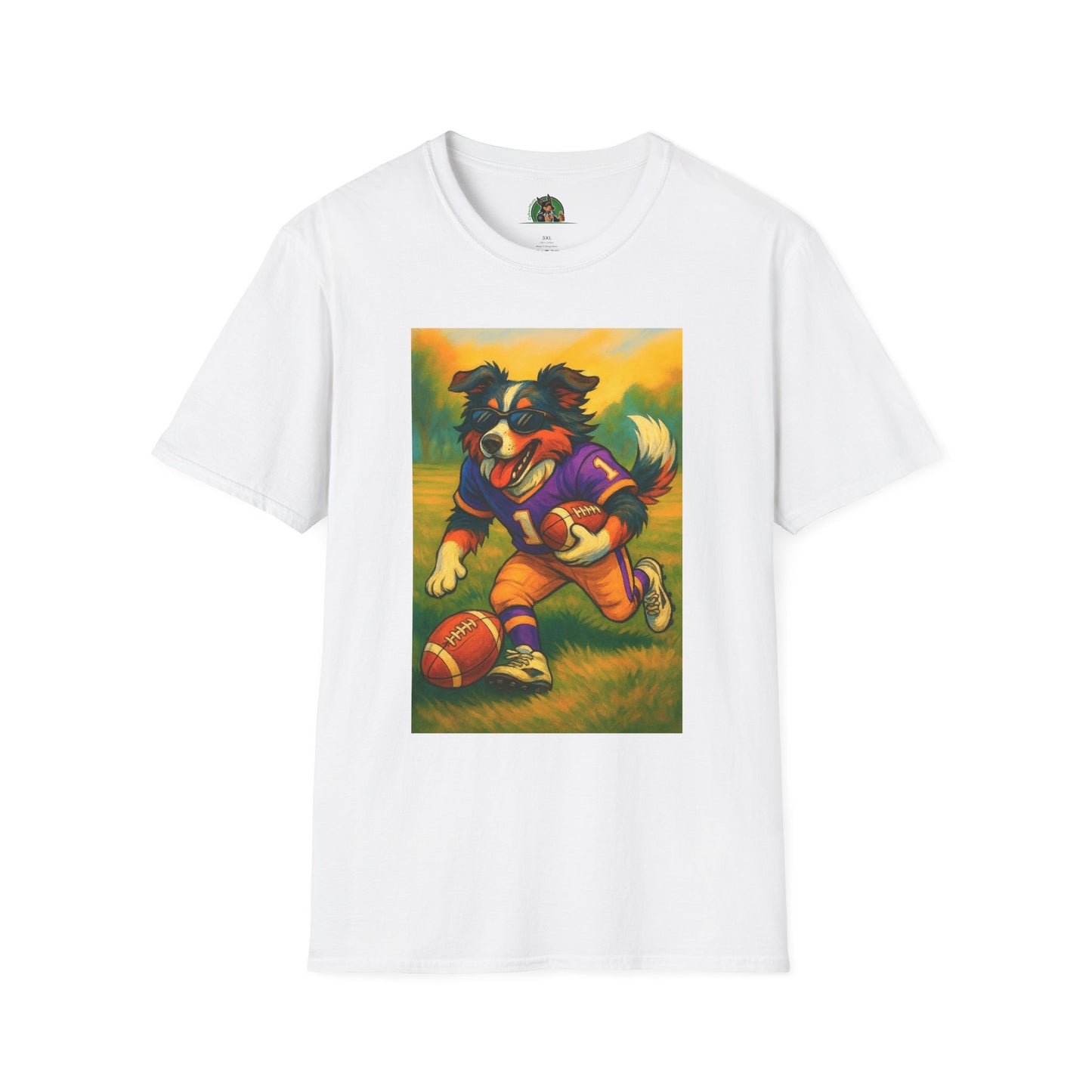 Sports Football Australian Shepherd T-Shirt T-Shirt Printify White XS