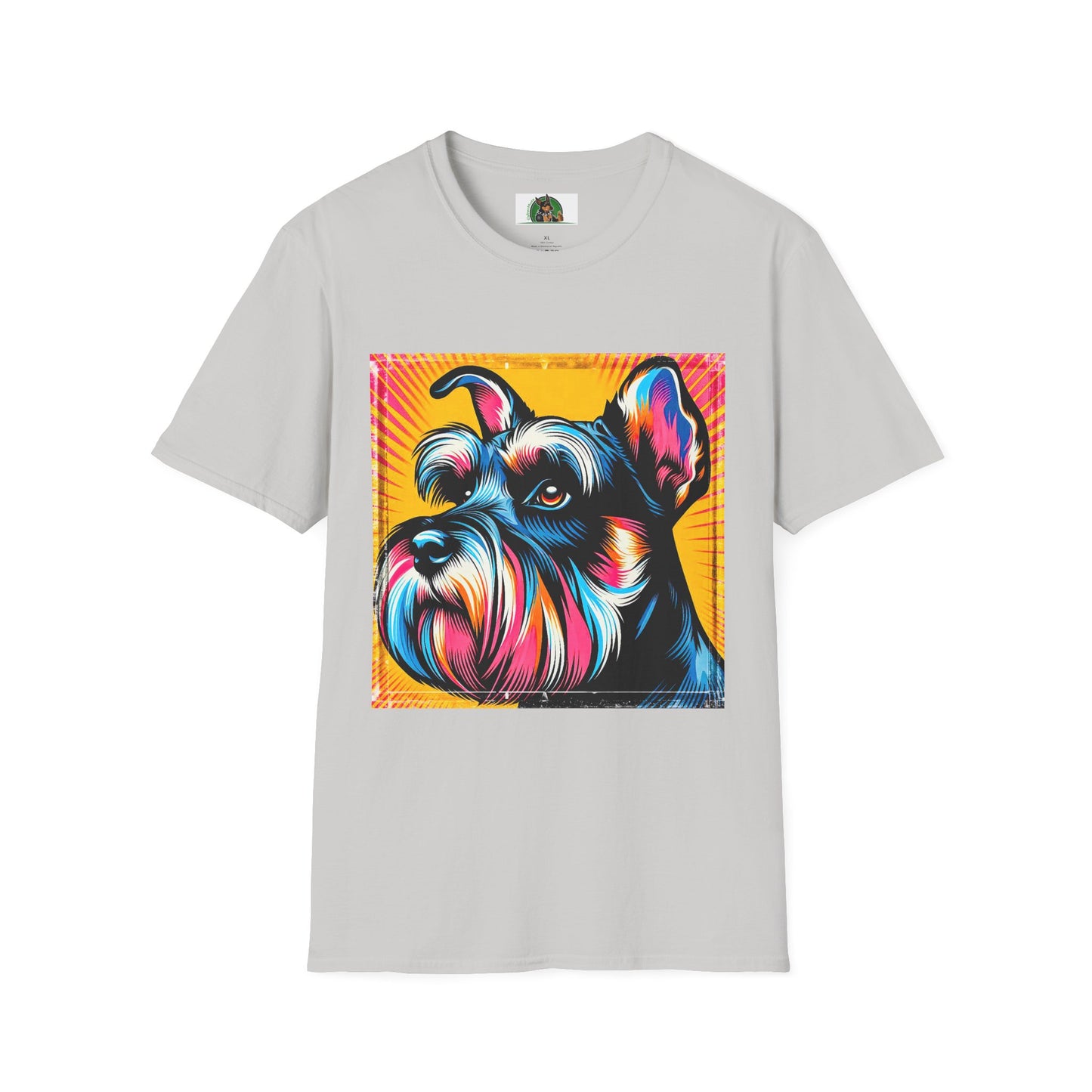 Schnauzer T-Shirt with Miniature Schnauzer Design T-Shirt Printify S Ice Grey 