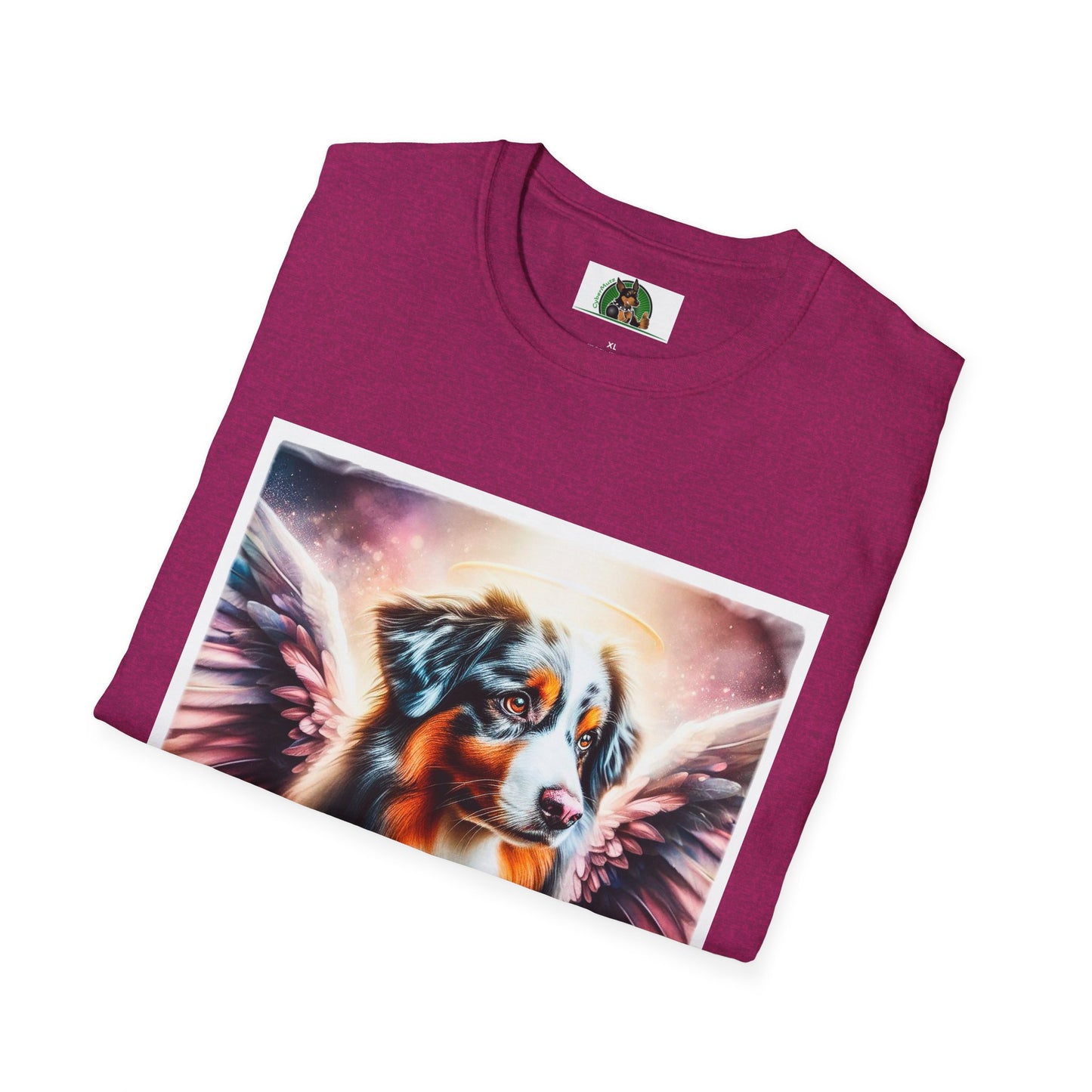 Australian Shepherd Pink Angel Wings T-Shirt Printify   