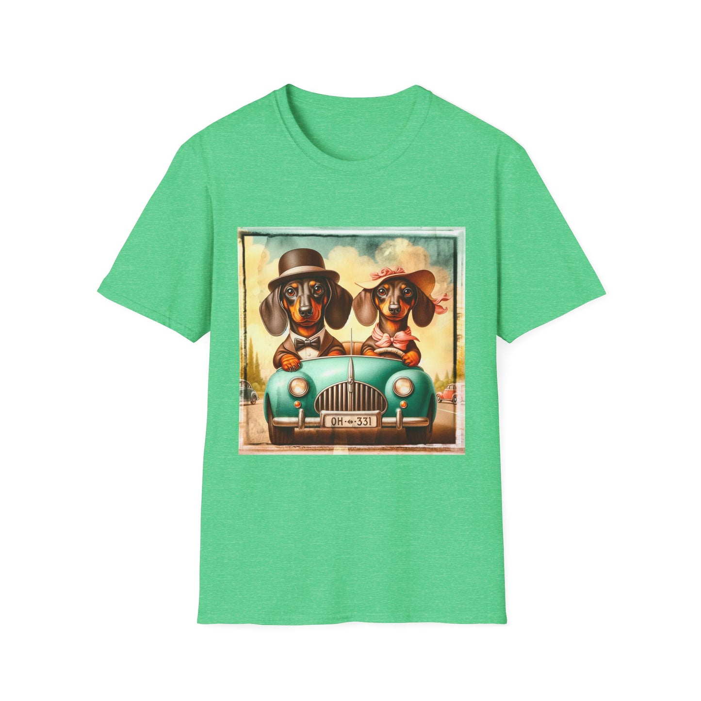 Wacky Dachshund T-Shirt Printify S Heather Irish Green 