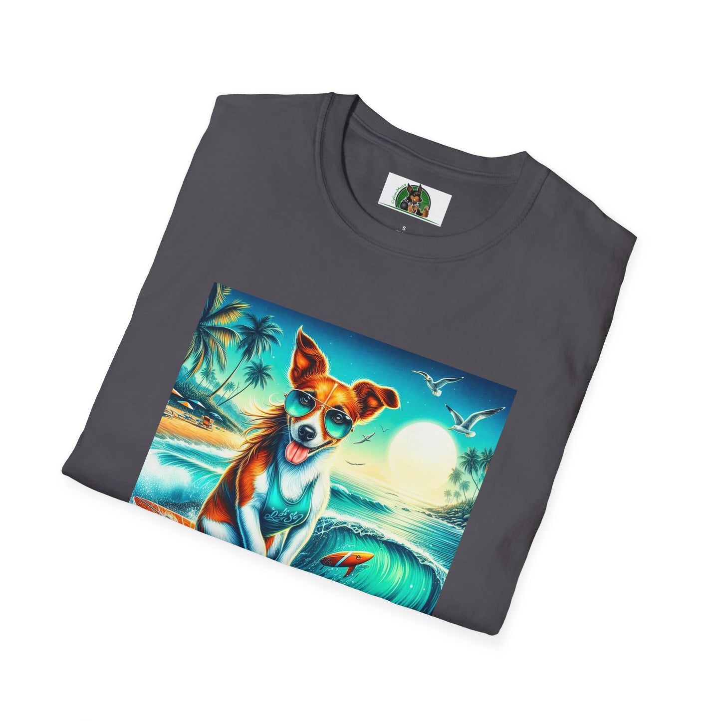 Jack Russell Surfer W/Shades T-Shirt Printify