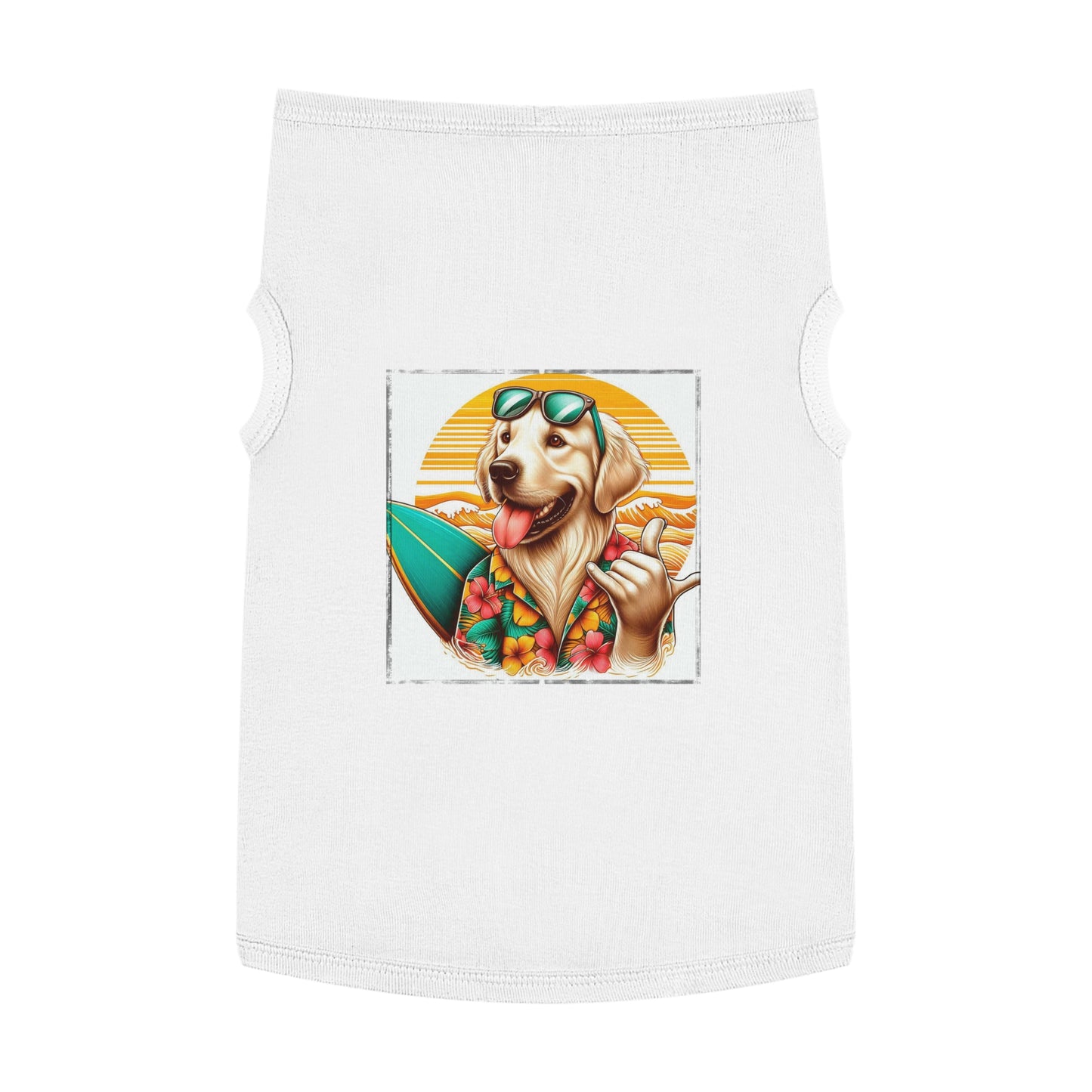 Golden Retriever pet tank top Pets Printify XL White 