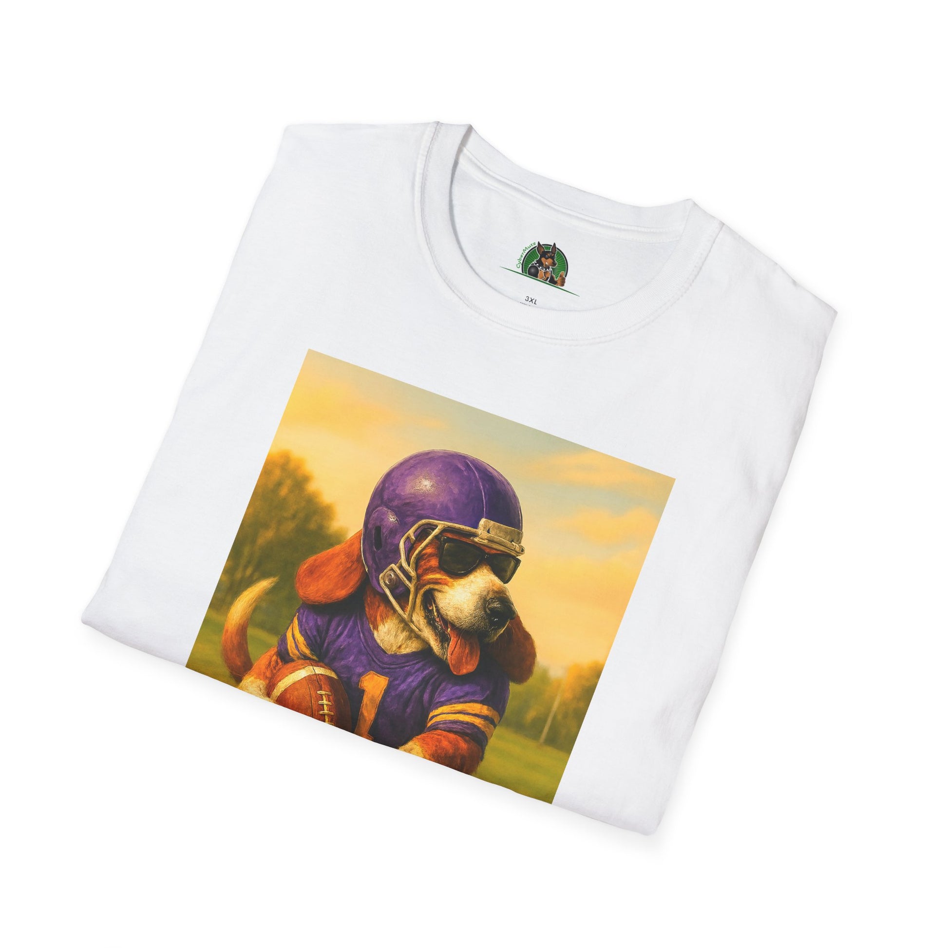 Sports Football Basset Hound T-Shirt T-Shirt Printify