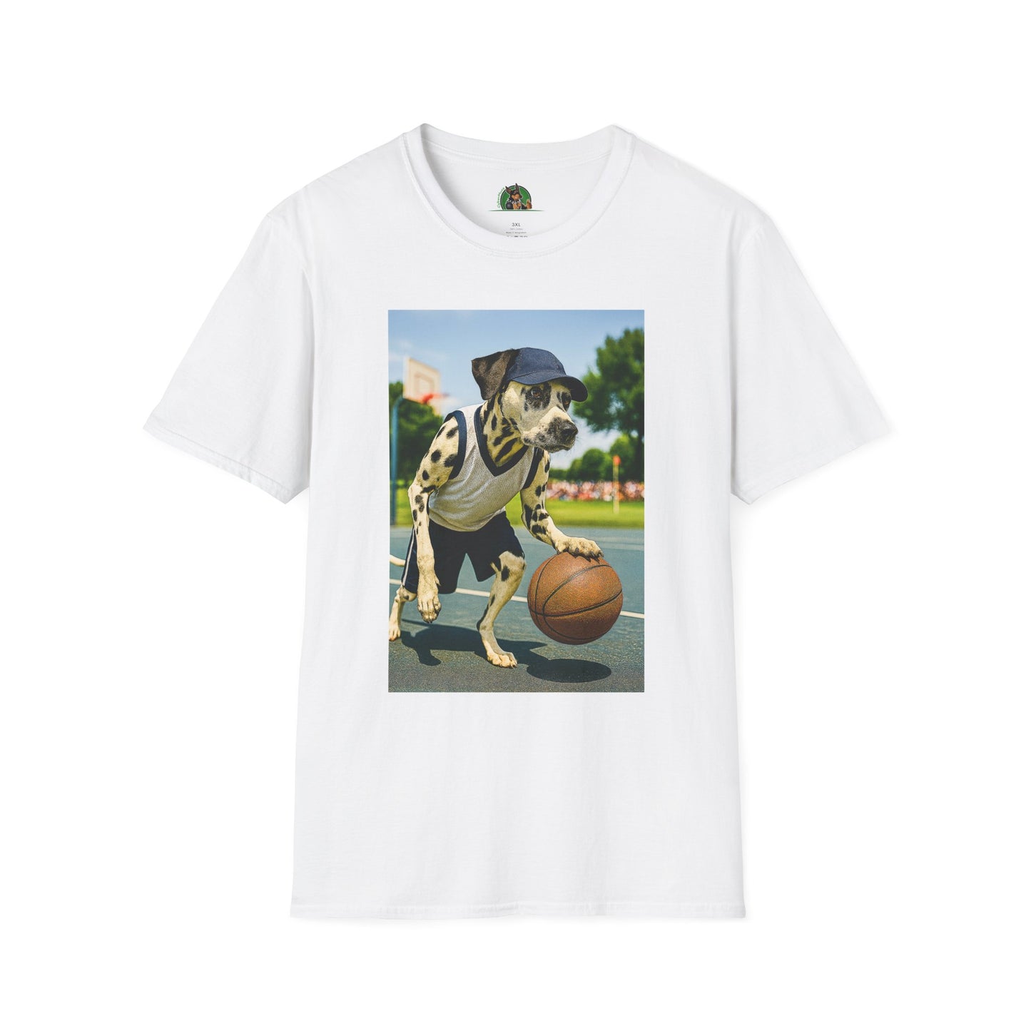Basketball Dalmatian Unisex T-Shirt T-Shirt Printify White XS
