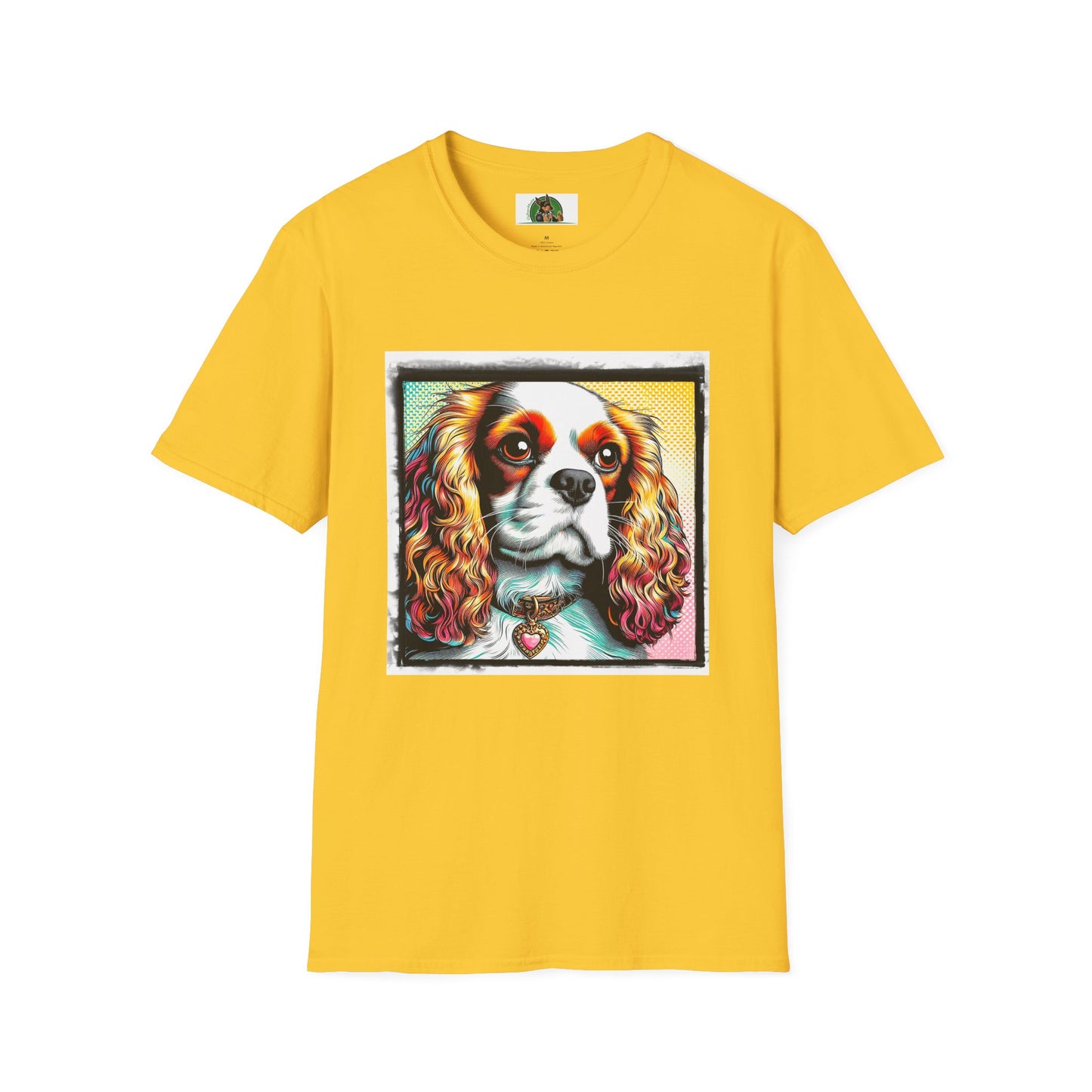 Cavalier King Charles Spaniel Dog Wearing Heart Collar TShirt T-Shirt Printify S Daisy