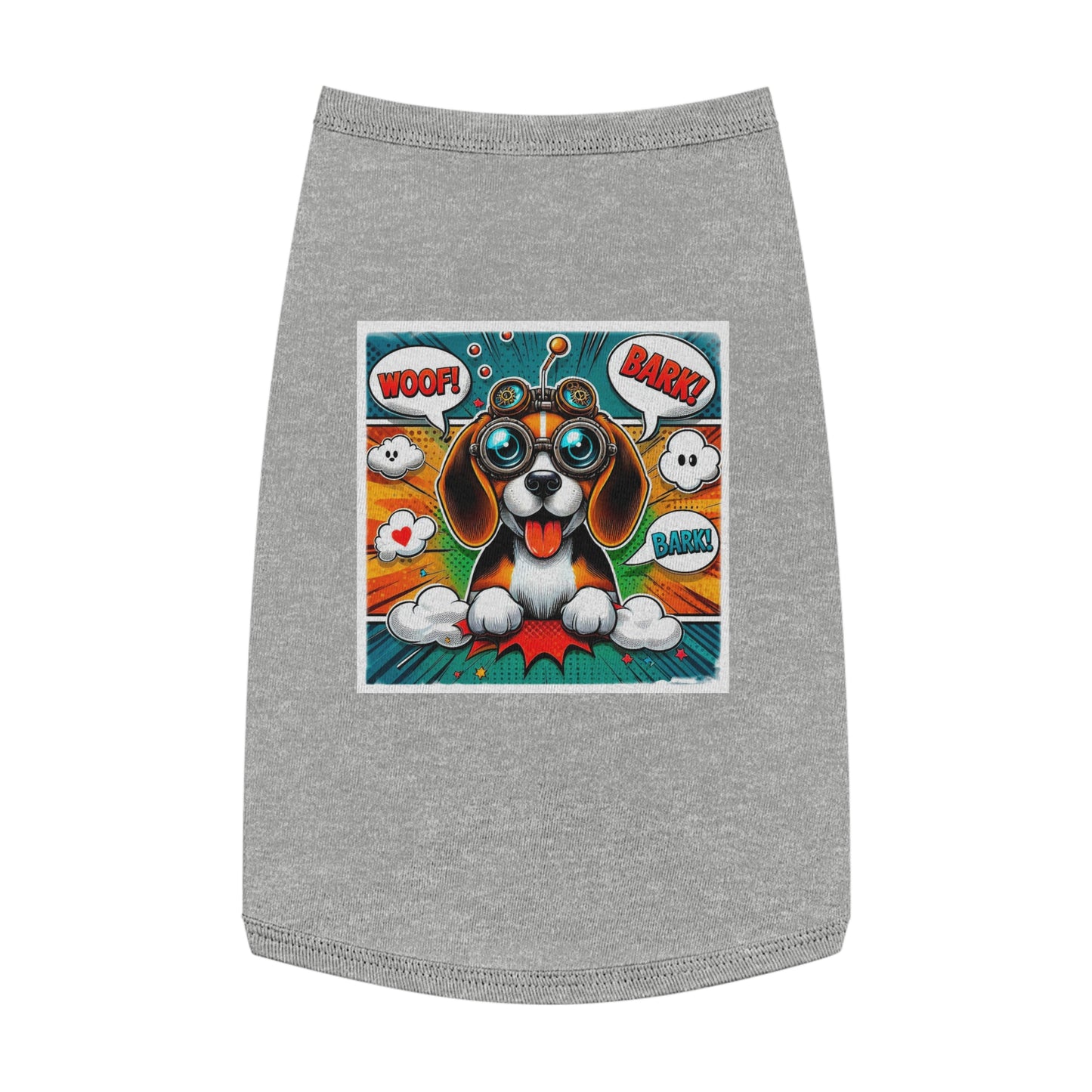 Pet Tank Top Wacky Beagle Steampunk Cartoon Dog Pets Printify L Heather 