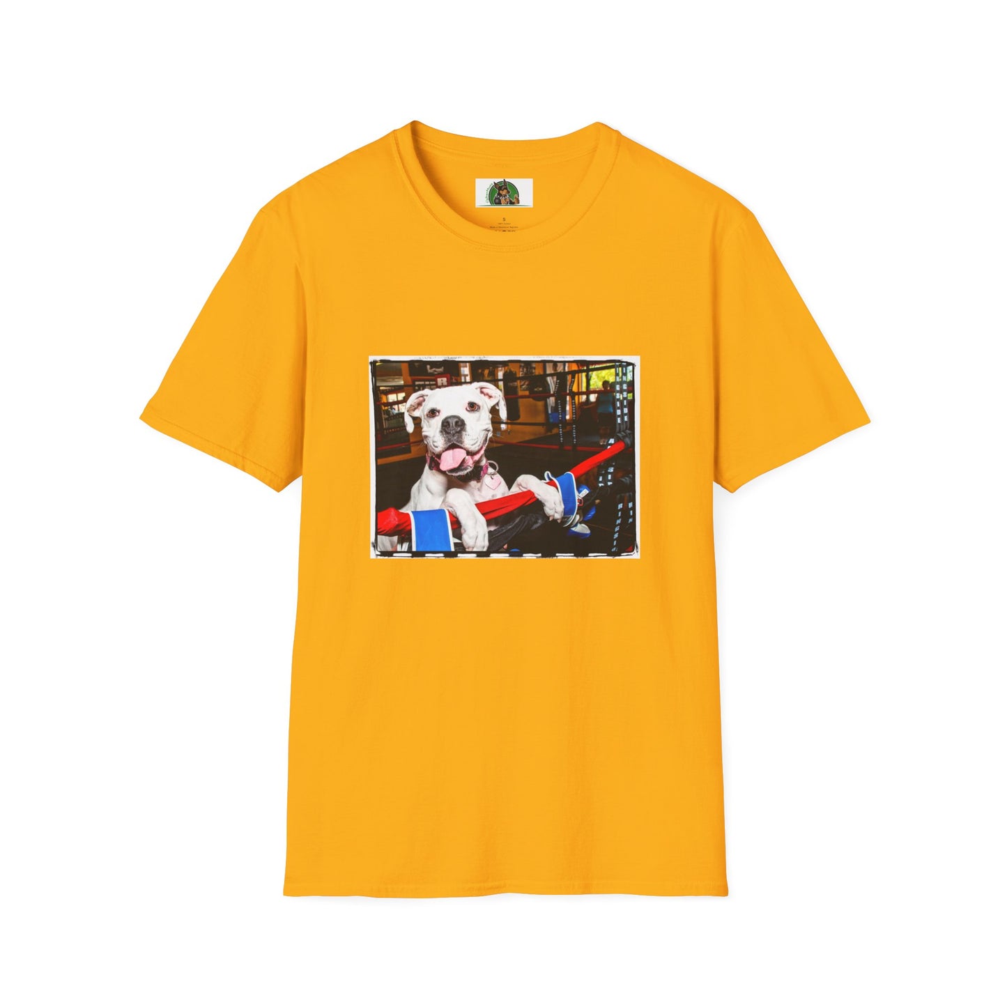 Boxer Dog In Boxing Ring Shirt T-Shirt Printify S Gold 