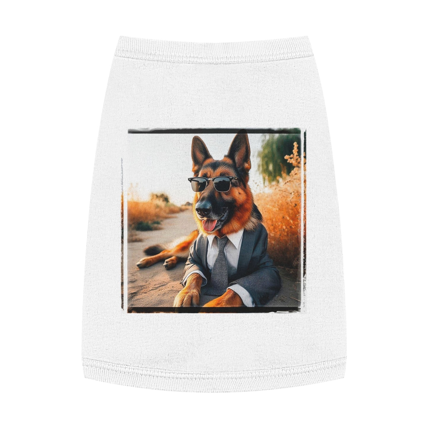 German Shepherd beach babe shirt Pets Printify M White