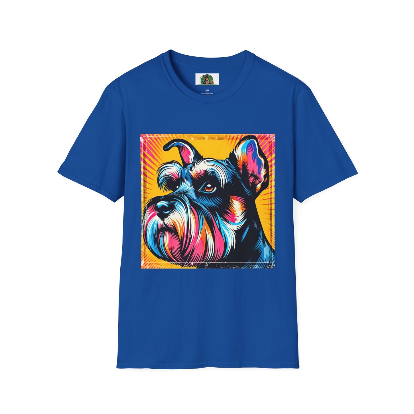 Schnauzer T-Shirt with Miniature Schnauzer Design T-Shirt Printify XS Royal 