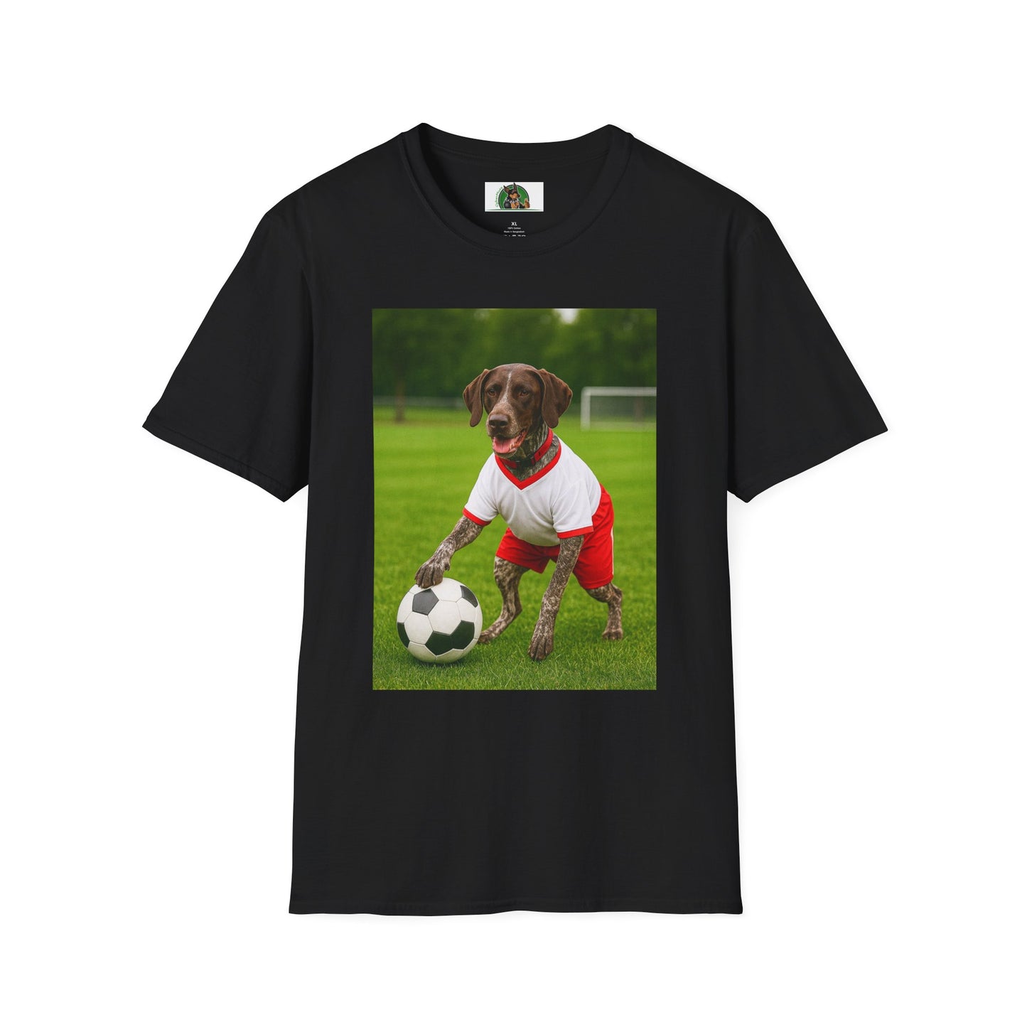 Soccer Sports German Shorthair T-Shirt T-Shirt Printify Black XS