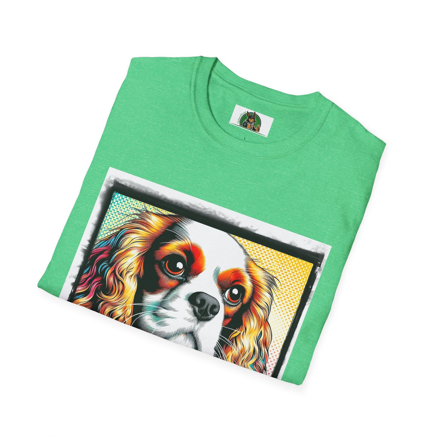 Cavalier King Charles Spaniel Dog Wearing Heart Collar TShirt