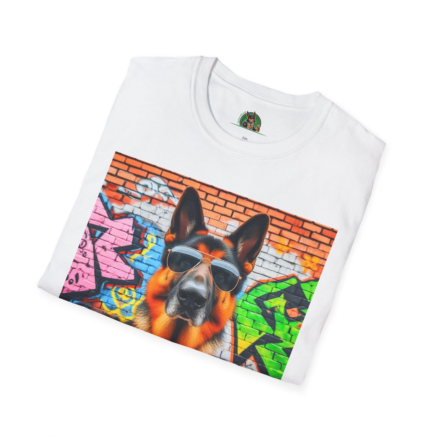 German Shepherd graffiti wall T-Shirt Printify