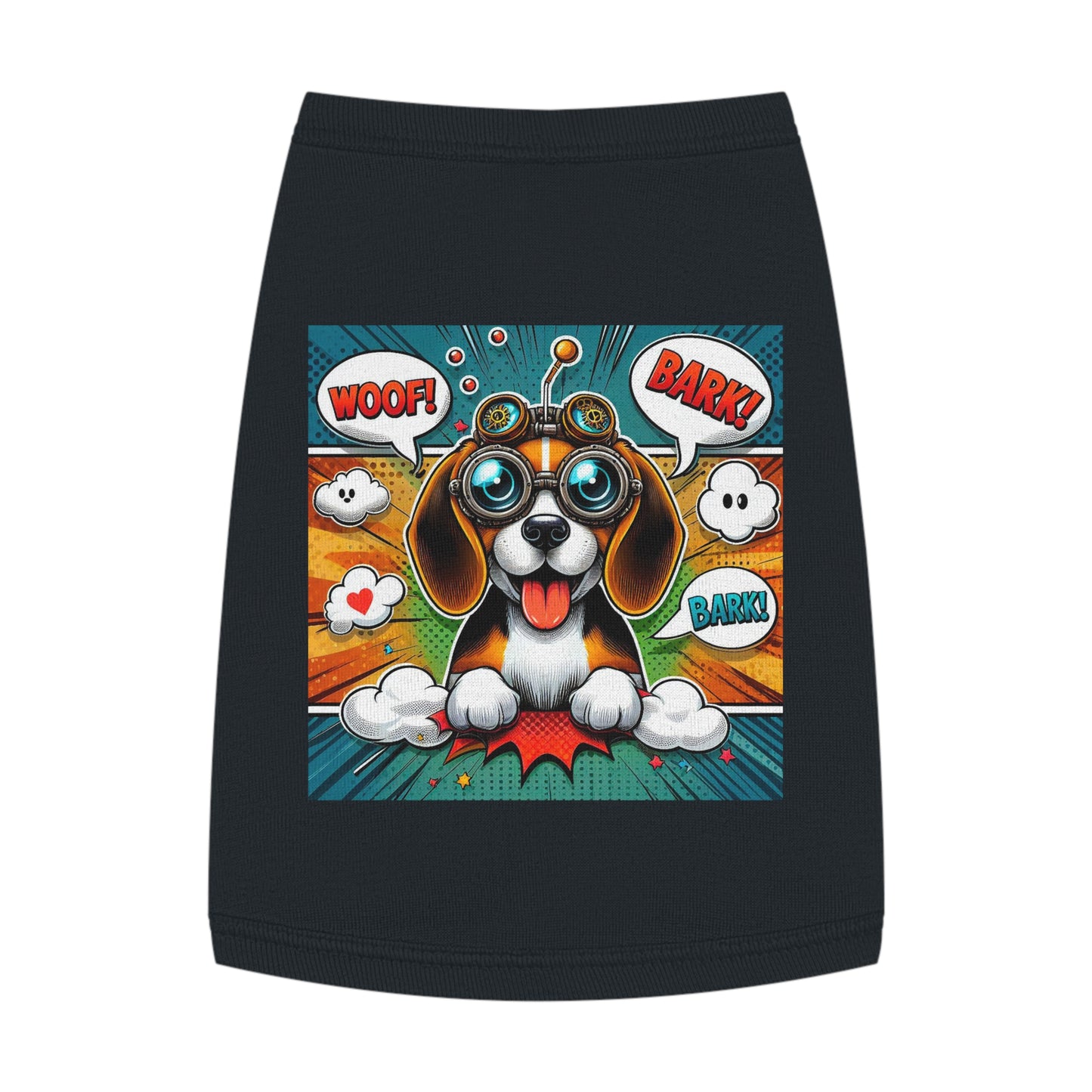 Pet Tank Top Wacky Beagle Cartoon Steampunk Dog Pets Printify M Black 