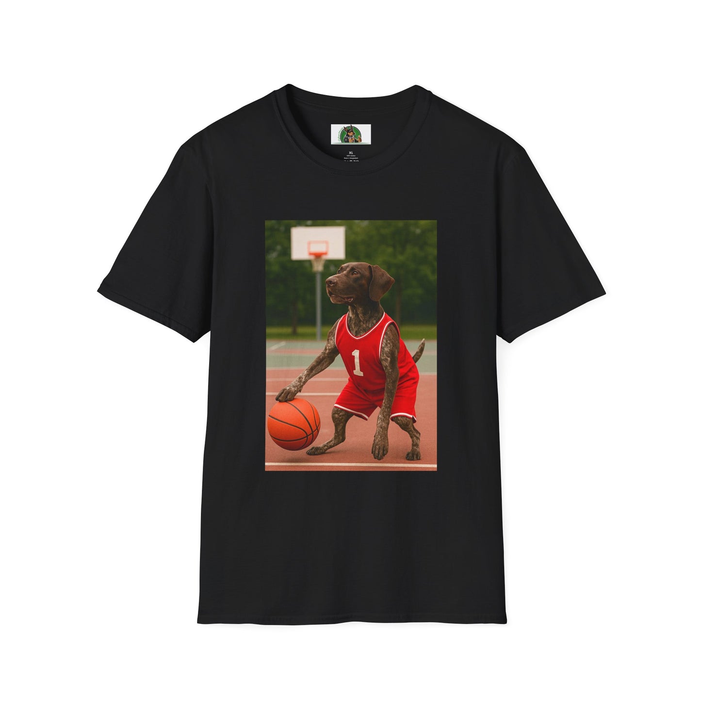 Basketball Sports German Shorthair T-Shirt T-Shirt Printify Black XS