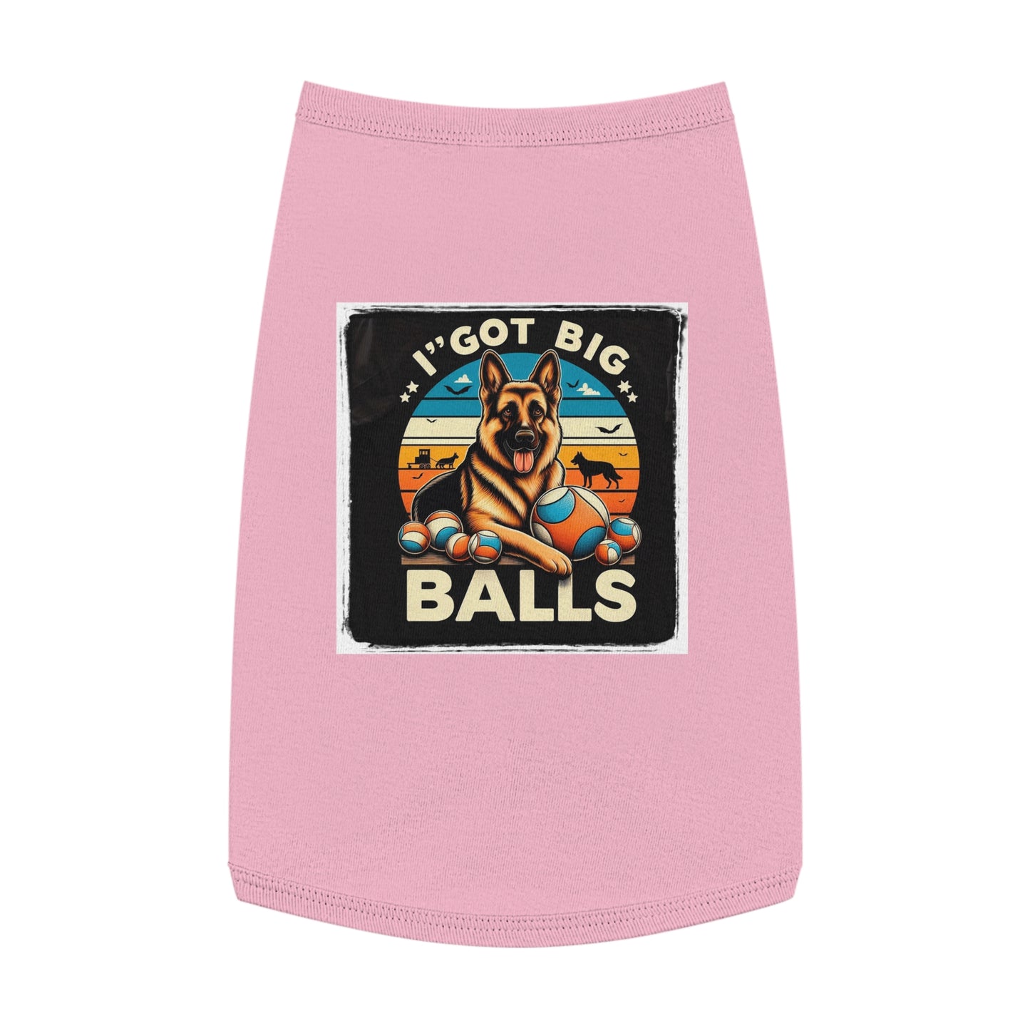 Dog Tank Top German Shepherd balls Pet Apparel Pets Printify L Pink