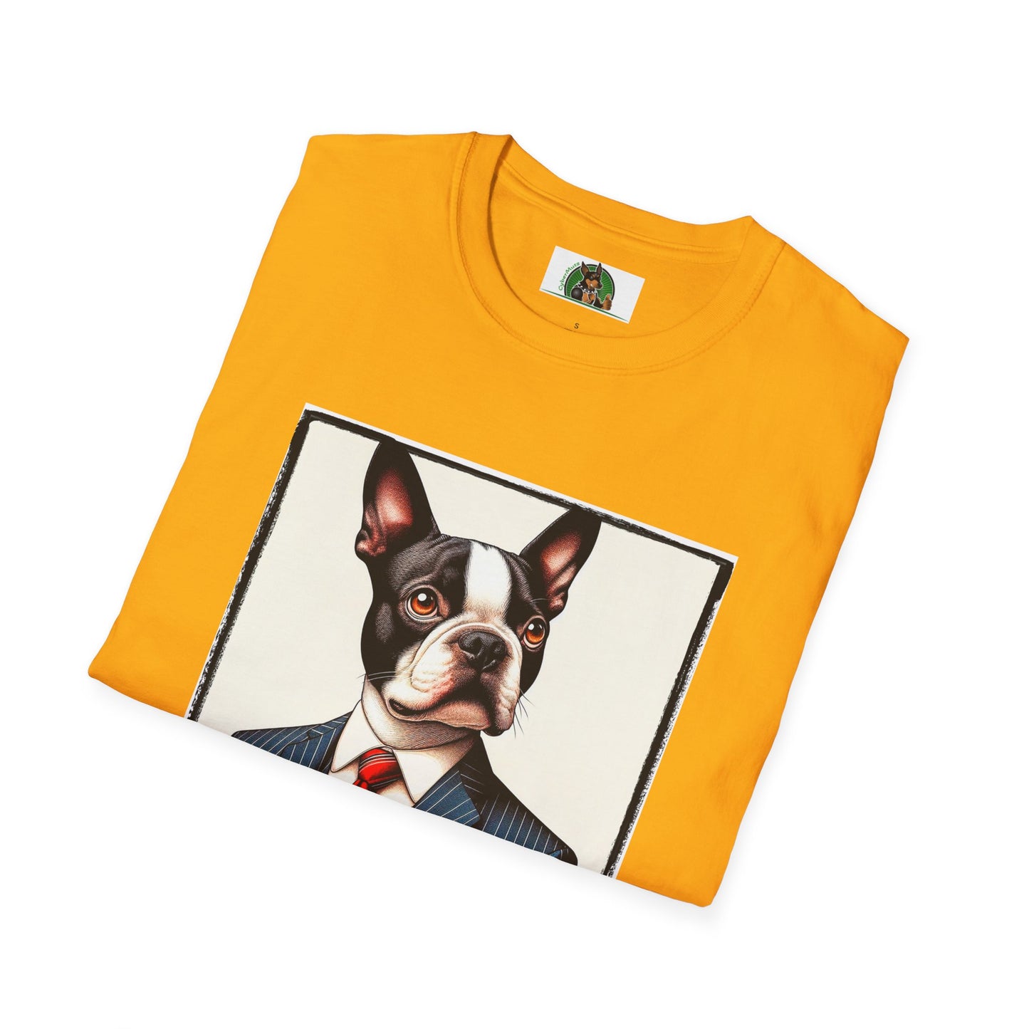 Boston Terrier Dog In Suit T-Shirt Printify   