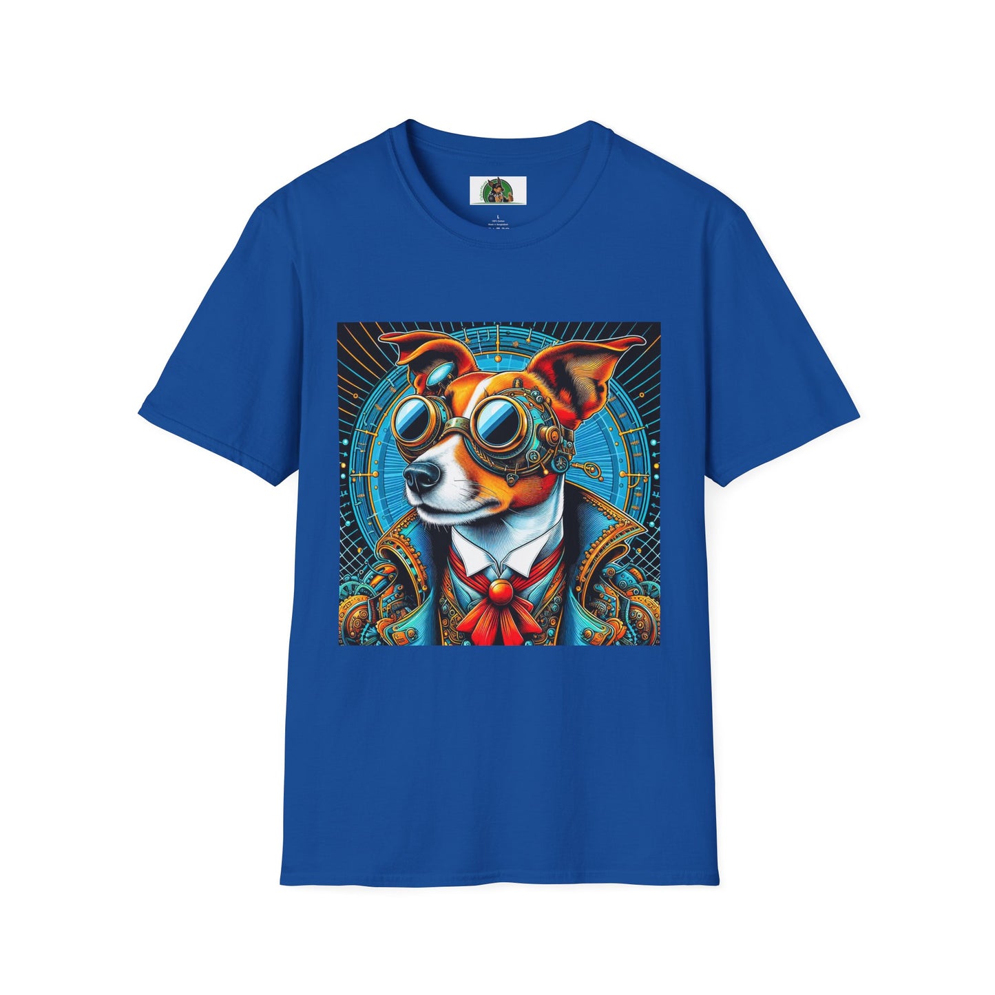 Jack Russell Blue Steampunk Dog T-Shirt Printify S Royal