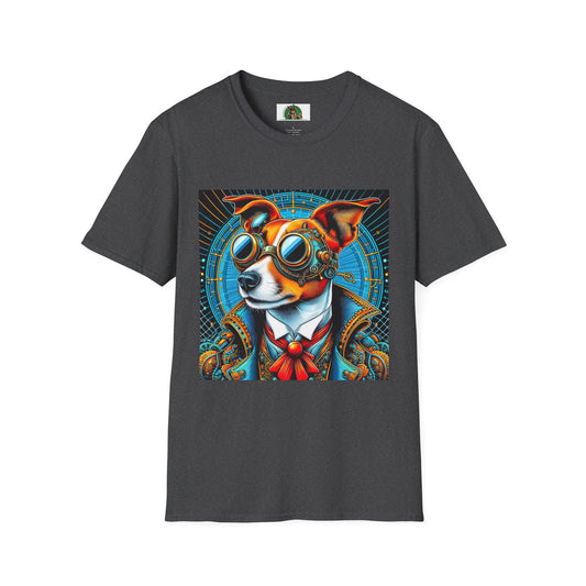 Jack Russell Blue Steampunk Dog T-Shirt Printify S Dark Heather