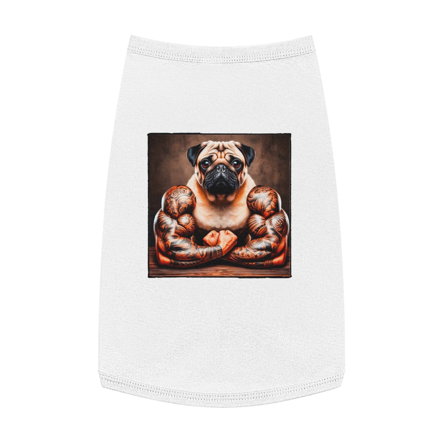 Pet Tank Top Pug Pets Printify L White 