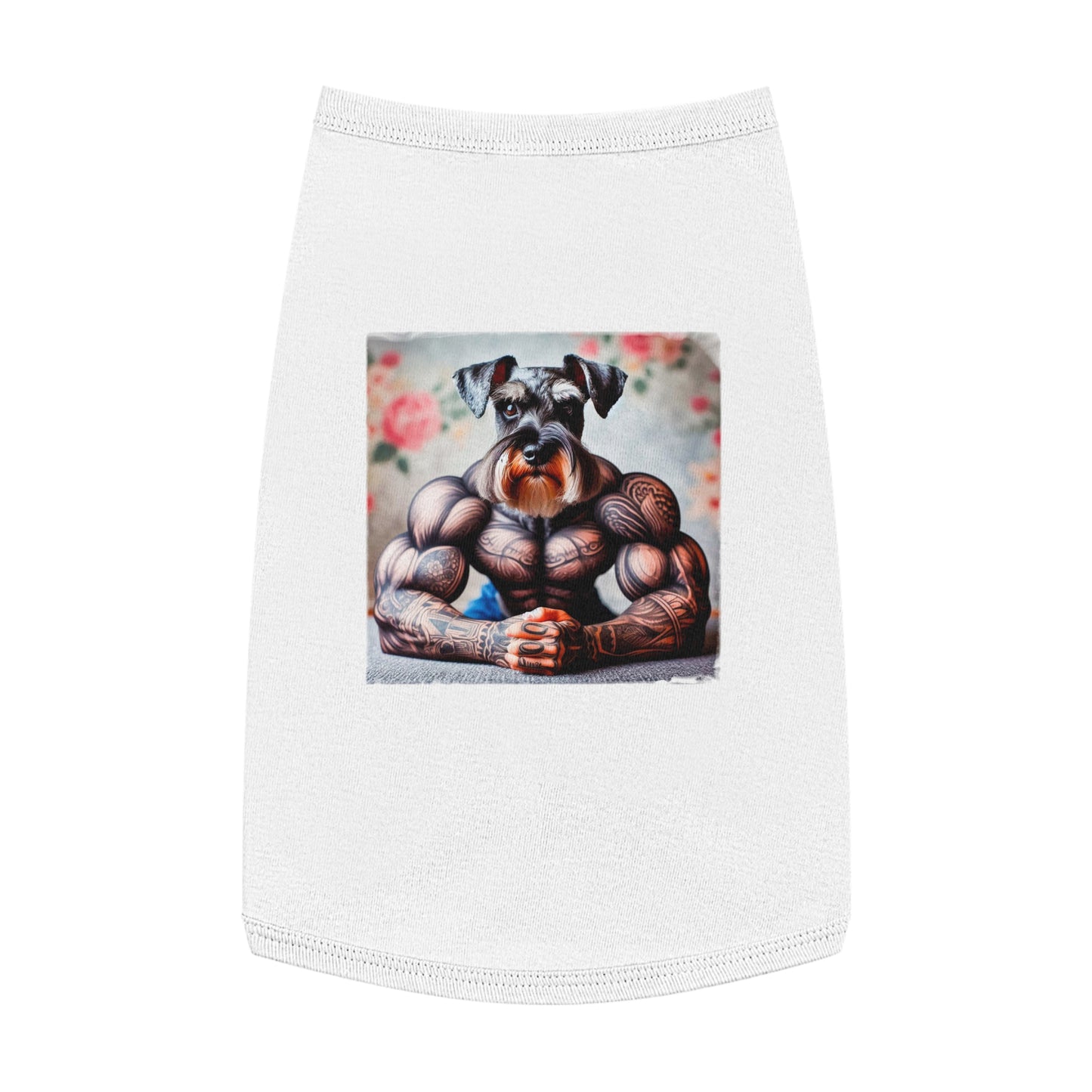 Pet Tank Top Miniature Schnauzer Pets Printify L White 