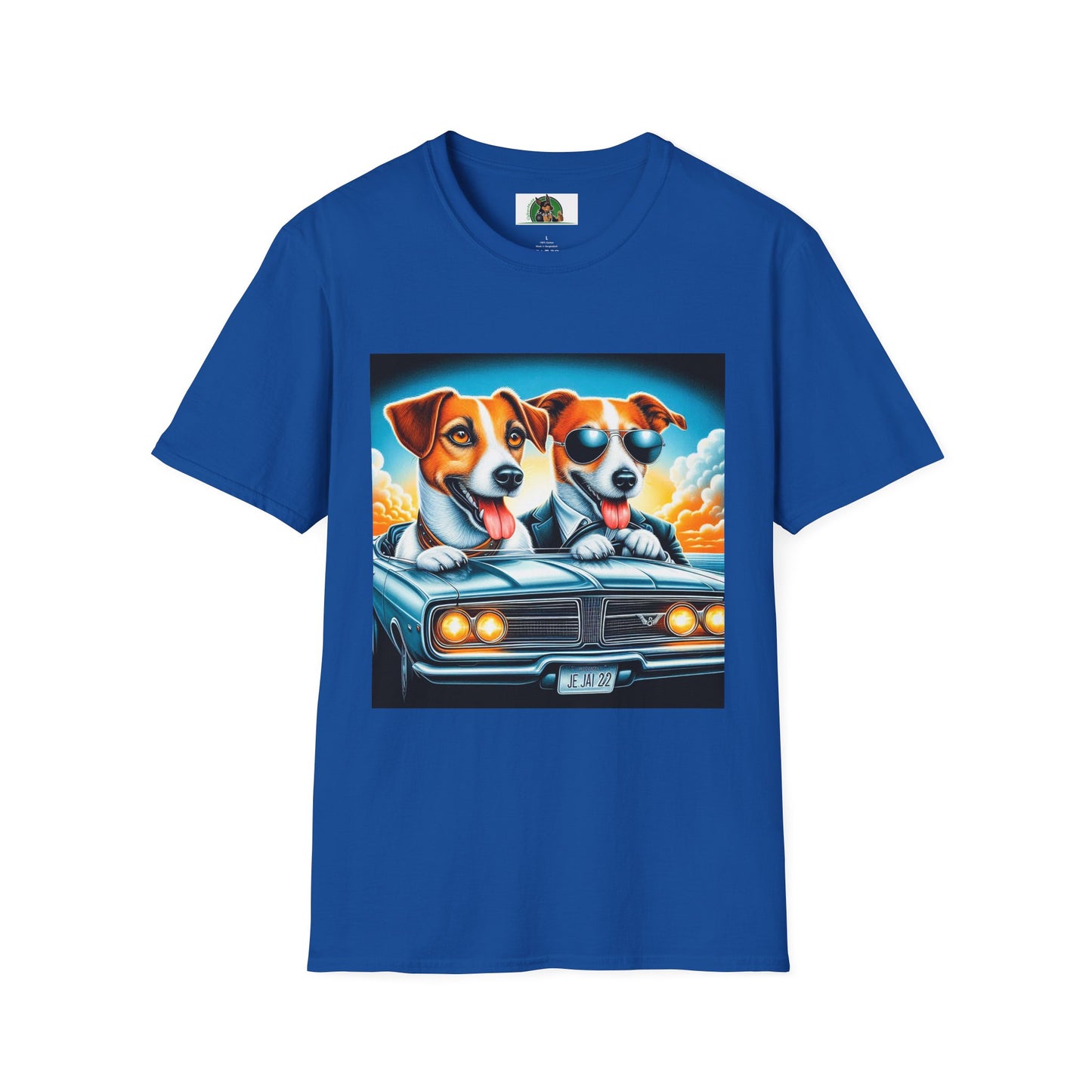 Wacky Jack Russell Father And Son Driving T-Shirt Printify S Royal