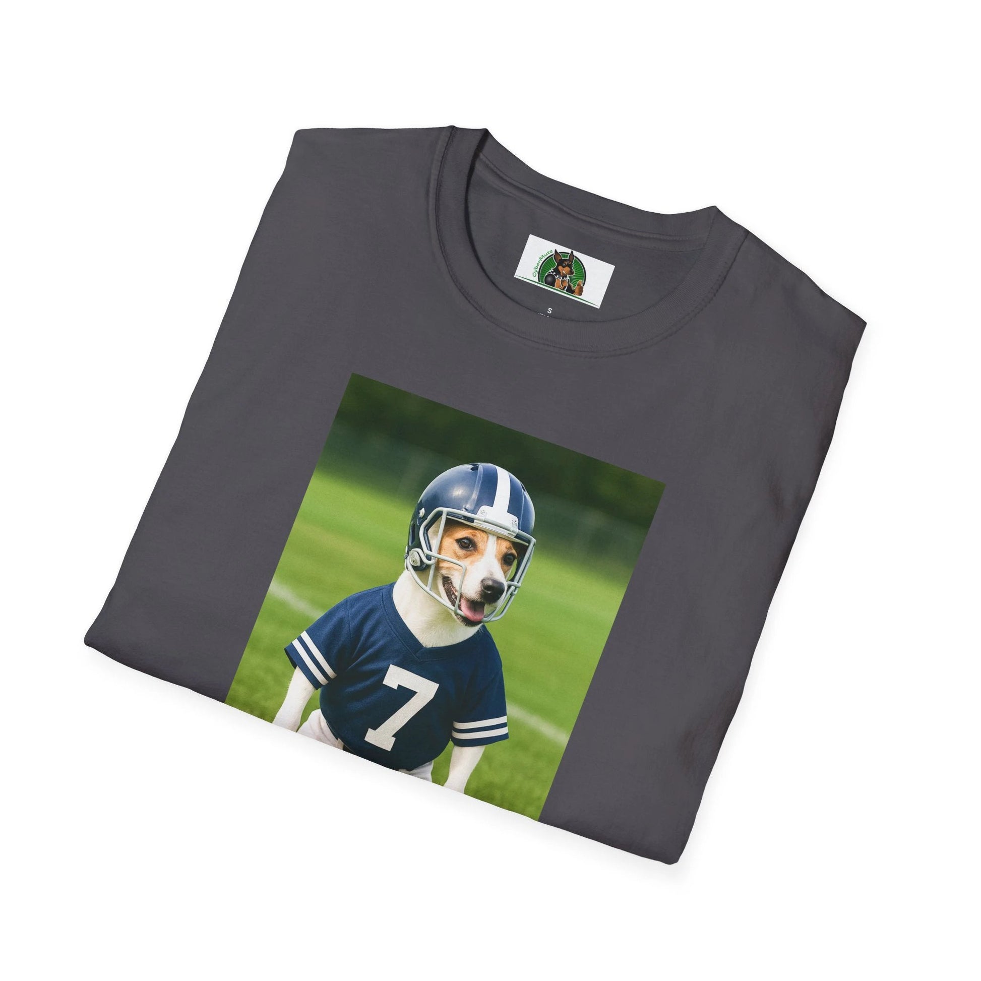 Jack Russell Football T-Shirt — Sports Dog Tee T-Shirt Printify