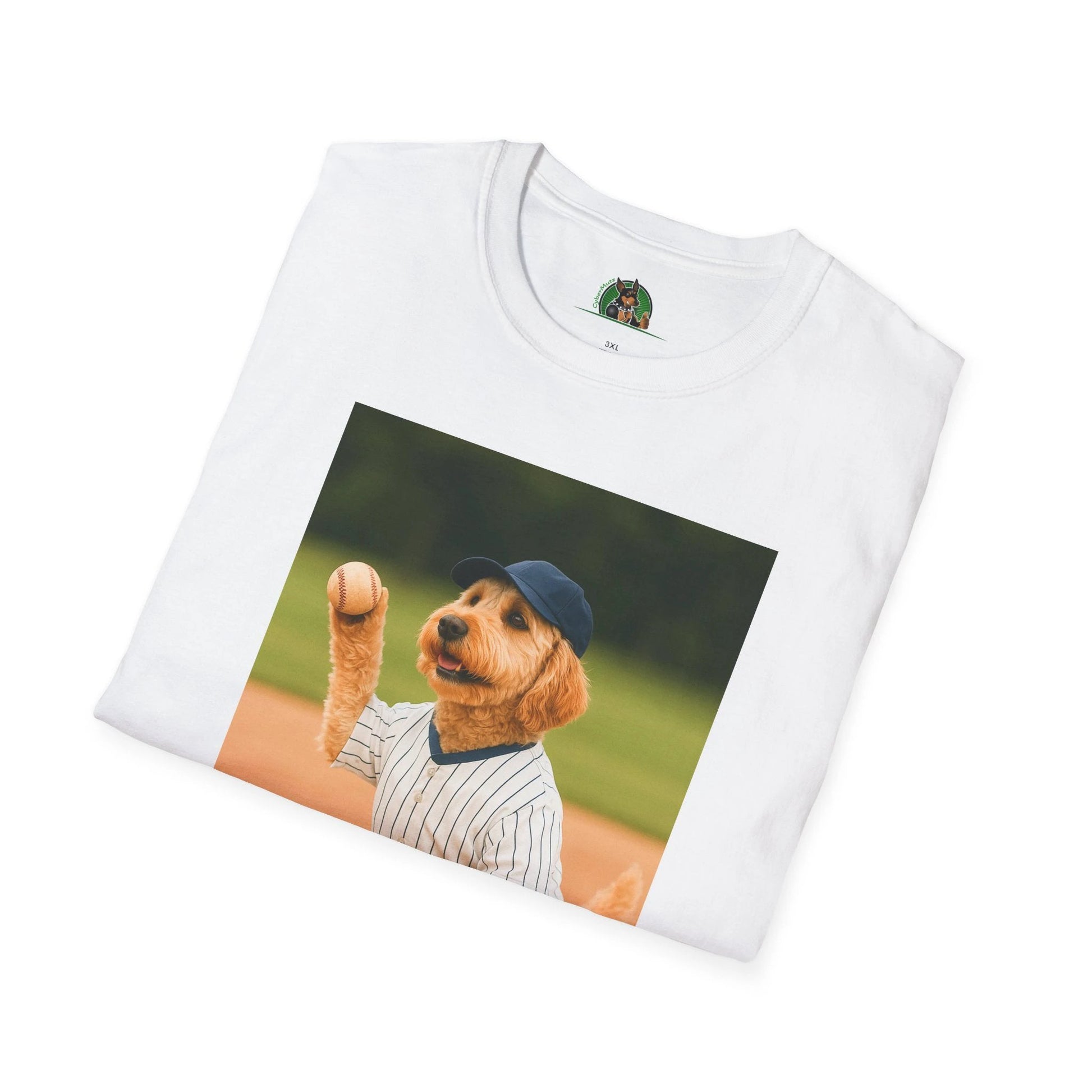 Sports Golden doodle Playing Baseball T-Shirt T-Shirt Printify