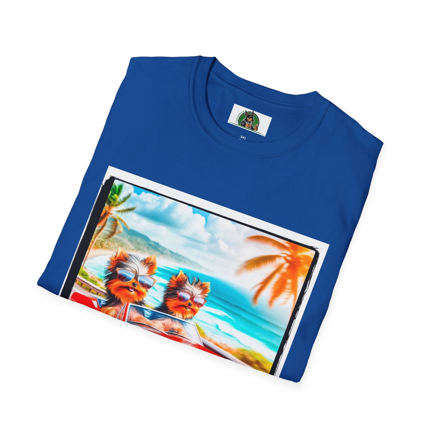 Yorkie beach cruising shirt T-Shirt Printify