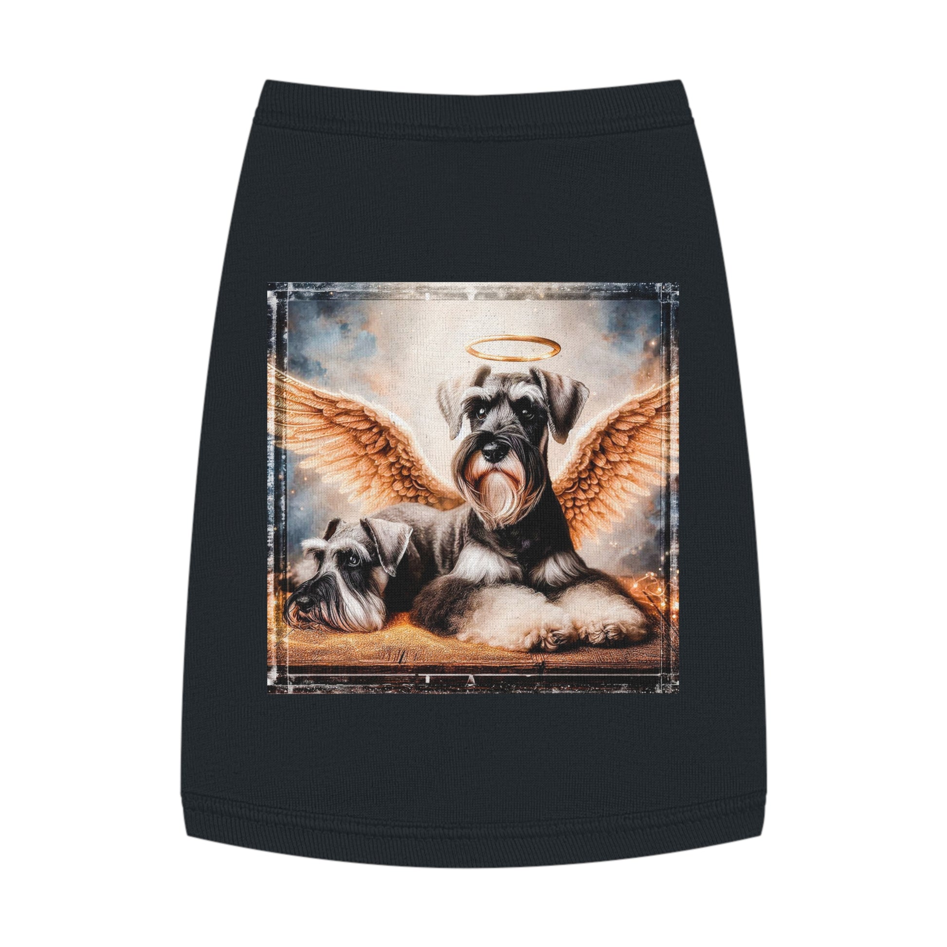 Pet Tank Top Miniature Schnauzer pretty angels shirt Pets Printify M Black