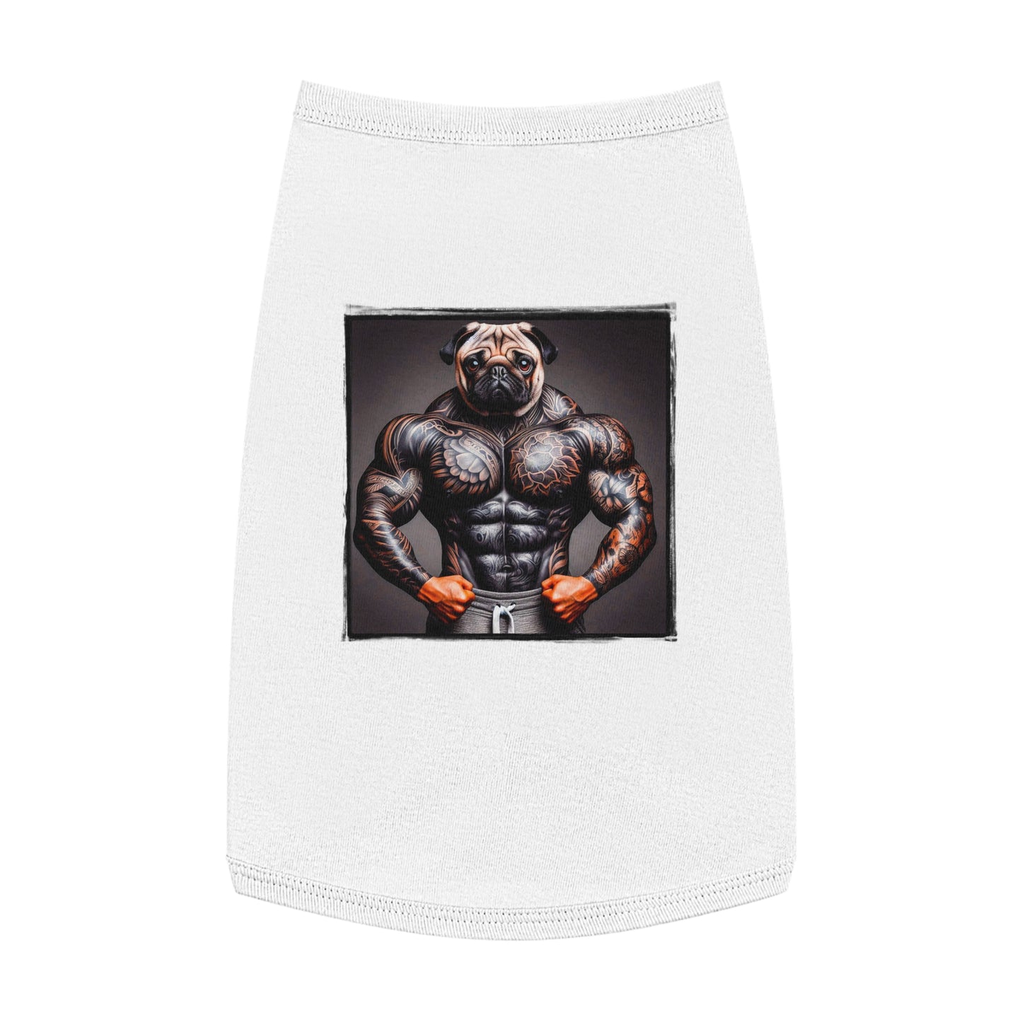 Pet Tank Top Pug Pets Printify L White 