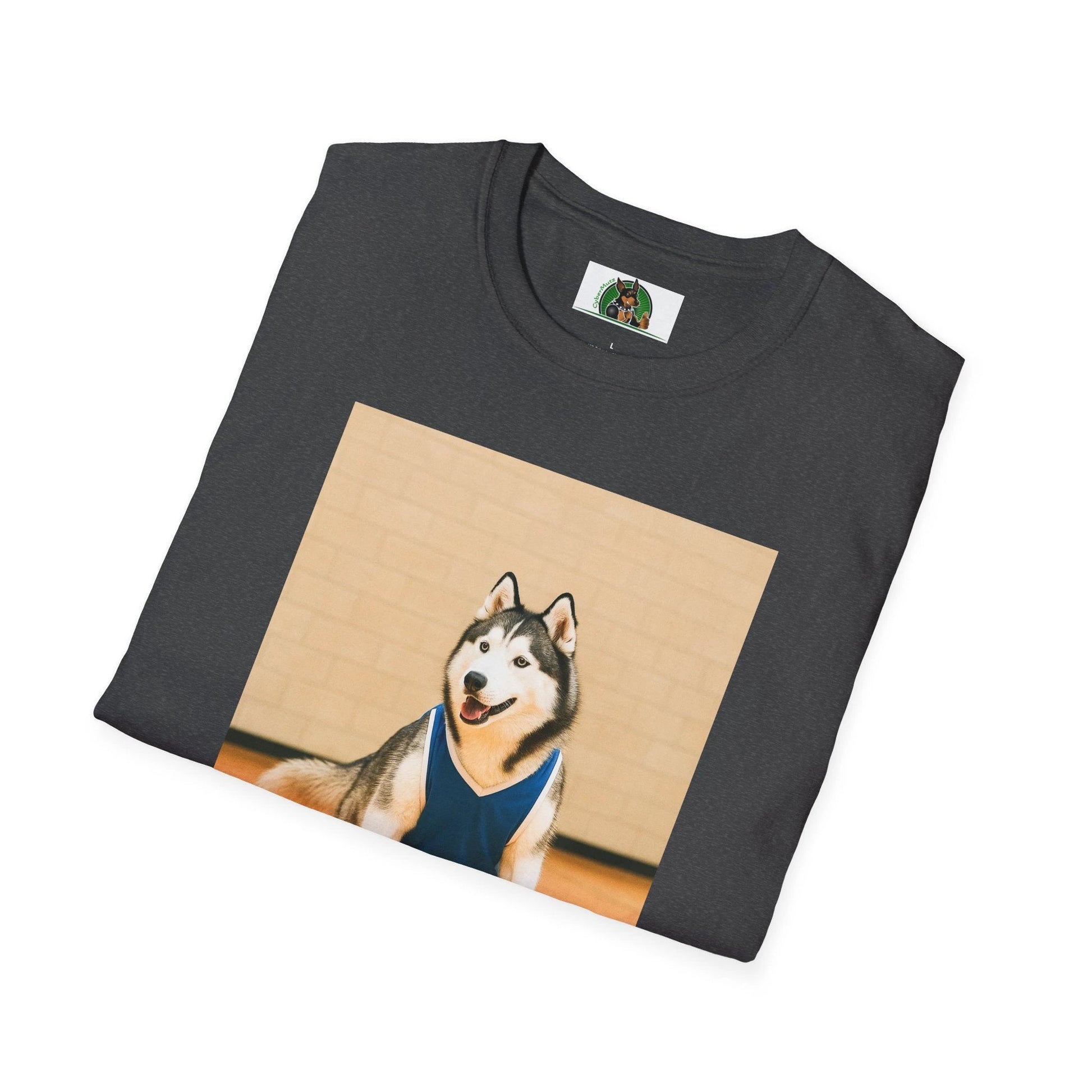Husky Basketball T-Shirt — Sports Dog Tee T-Shirt Printify