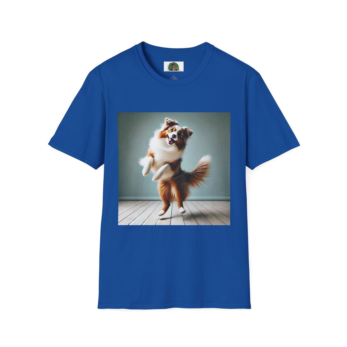 Dog Lover T-Shirt - Dancing Dog Australian Shepherd T-Shirt Printify XS Royal