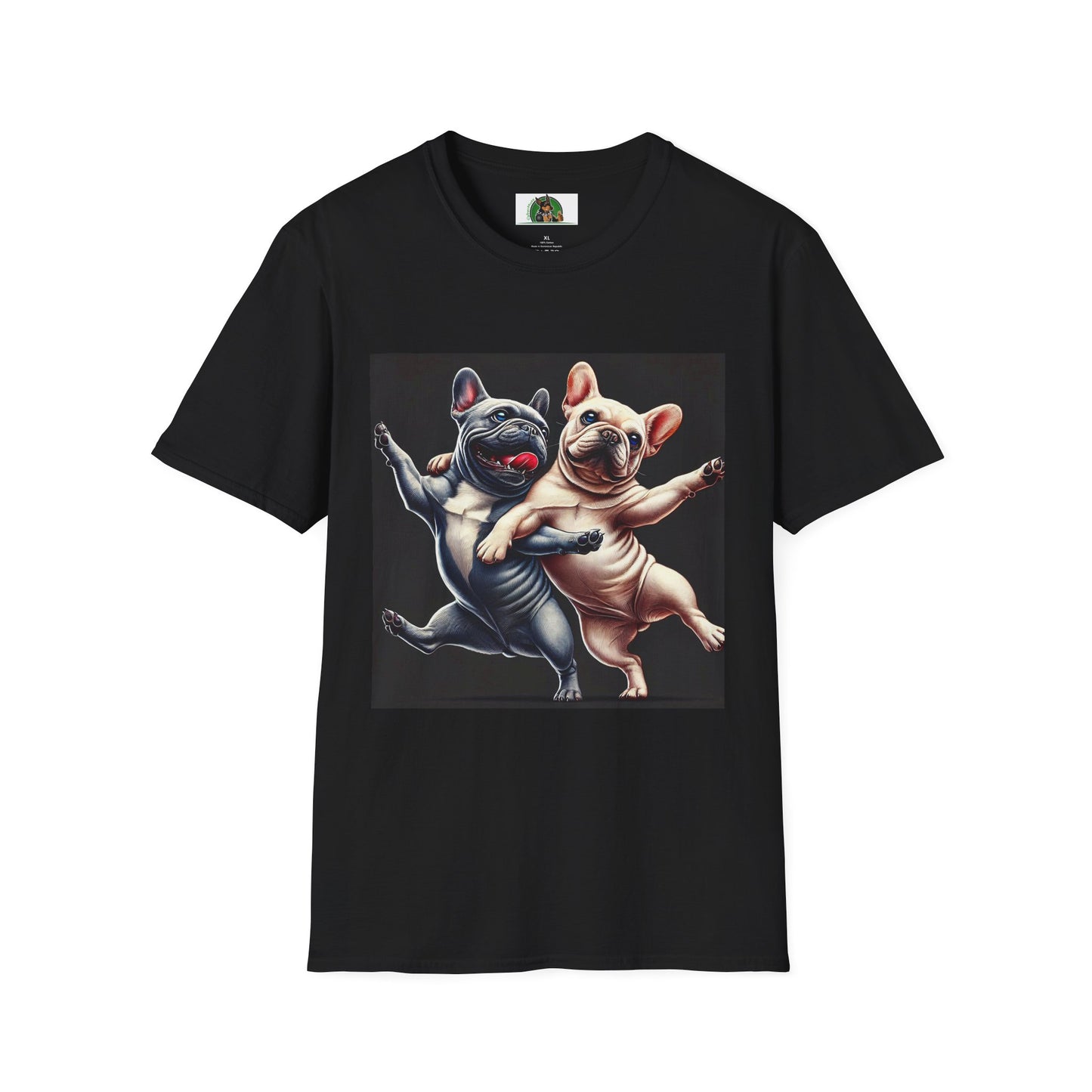 French Bulldogs Dancing Unisex T-Shirt T-Shirt Printify XS Black