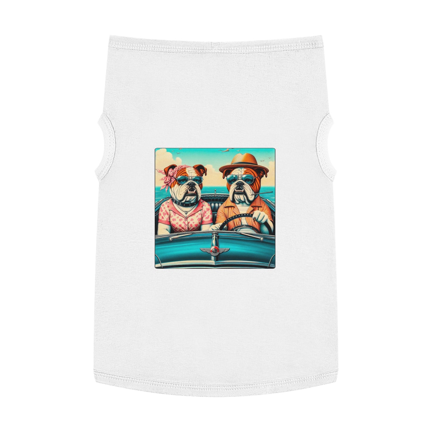 Wacky Pet Tank Top Bulldog vacationing couple t shirt Pets Printify XL White