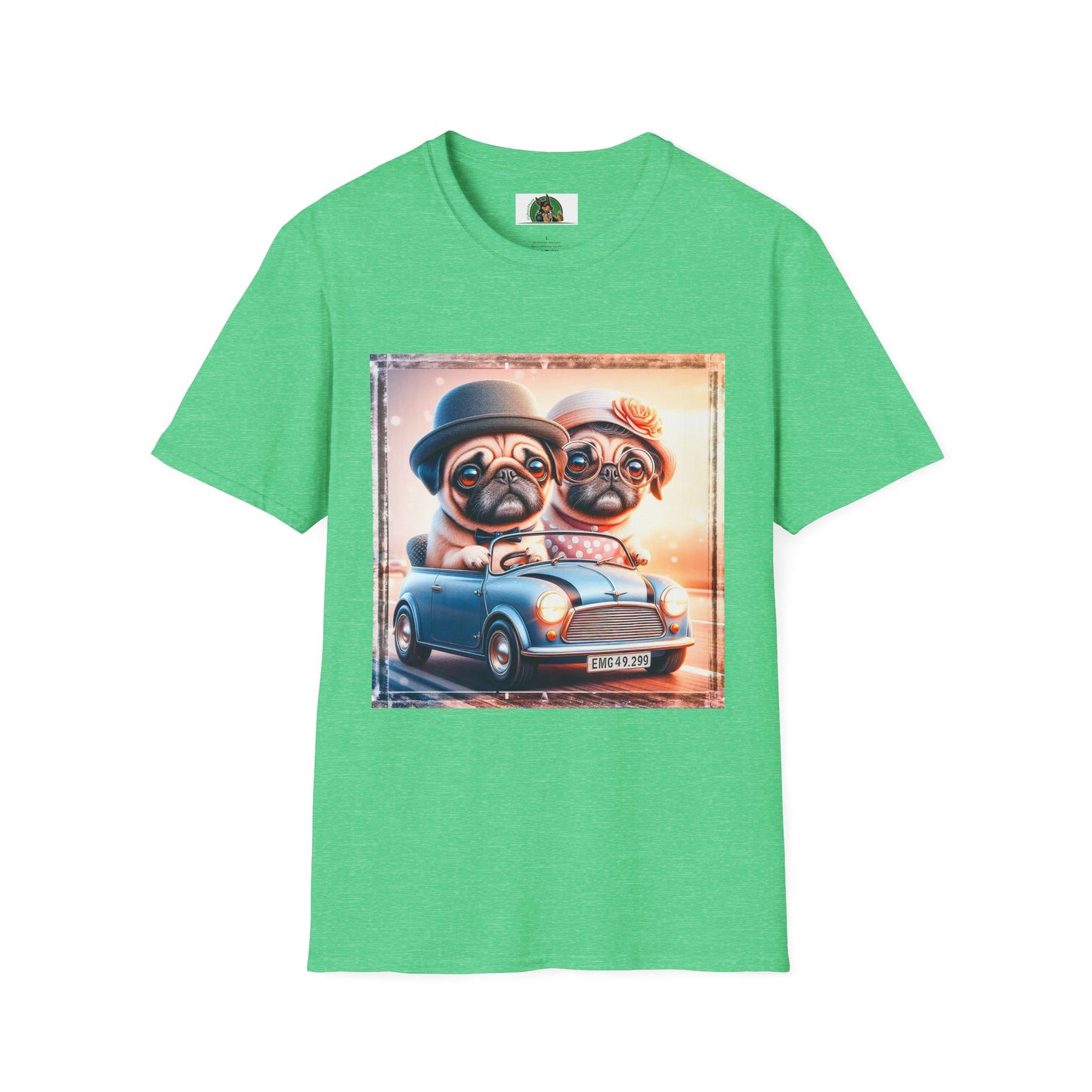 Wacky Pugs T-Shirt Printify S Heather Irish Green 